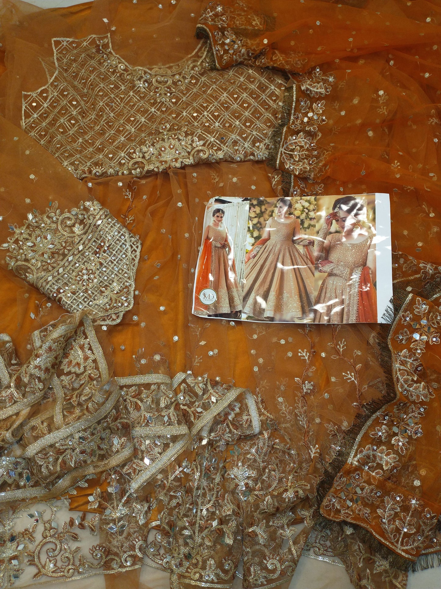 FAIZA SAQLAIN GOLD RUST AIMAN KHAN WEDDING