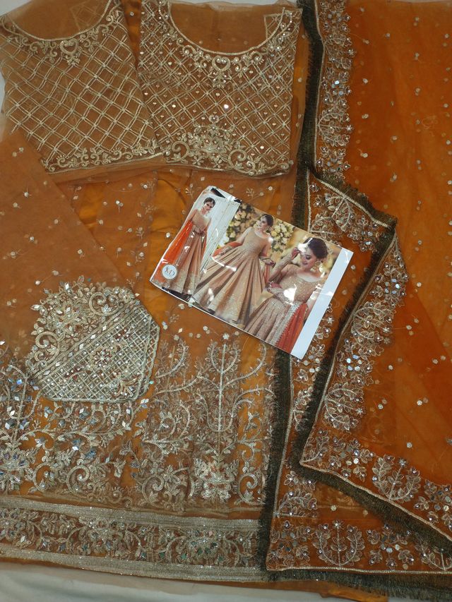 FAIZA SAQLAIN GOLD RUST AIMAN KHAN WEDDING