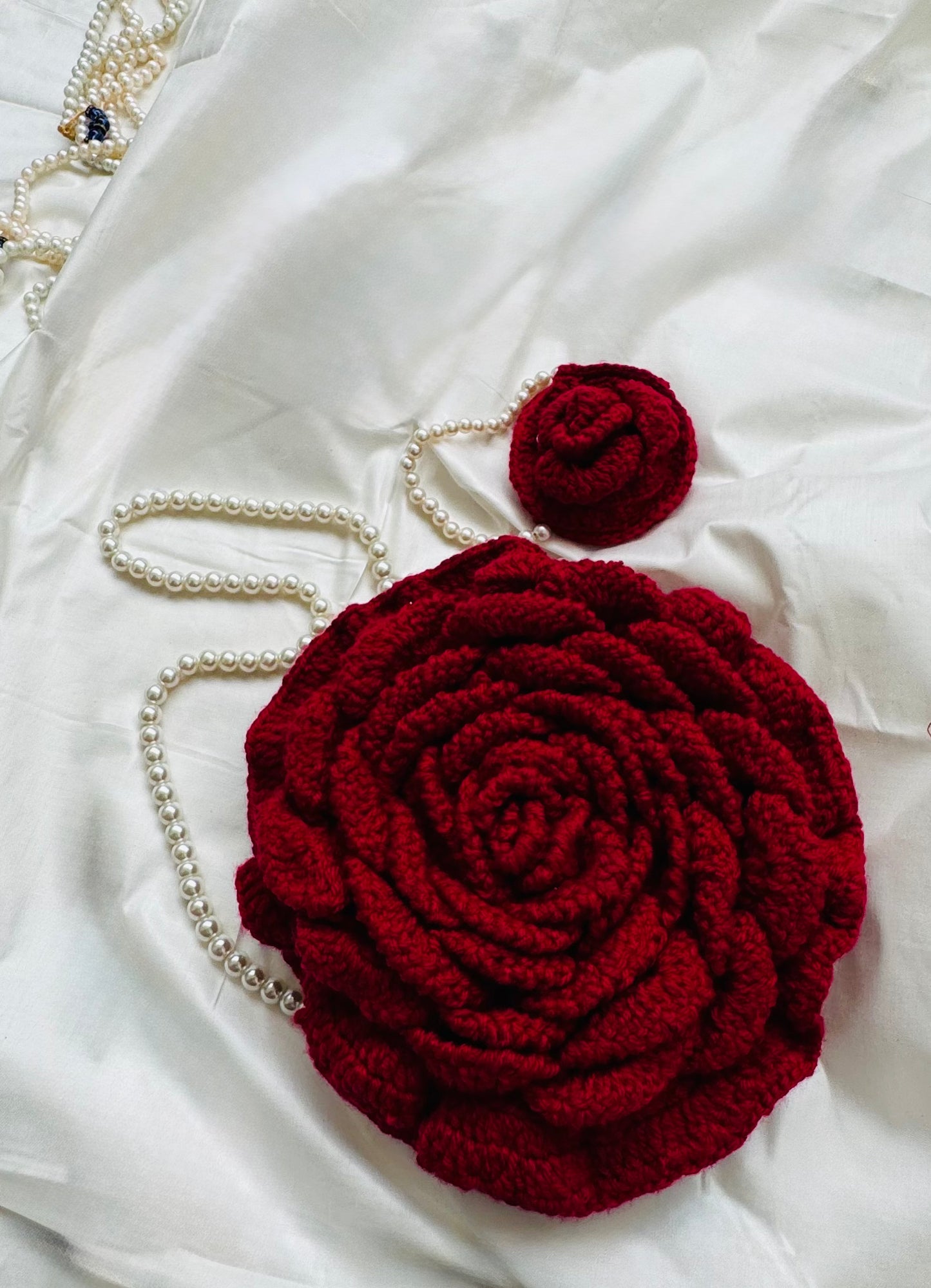 Crochet Handmade Rose Bag Set