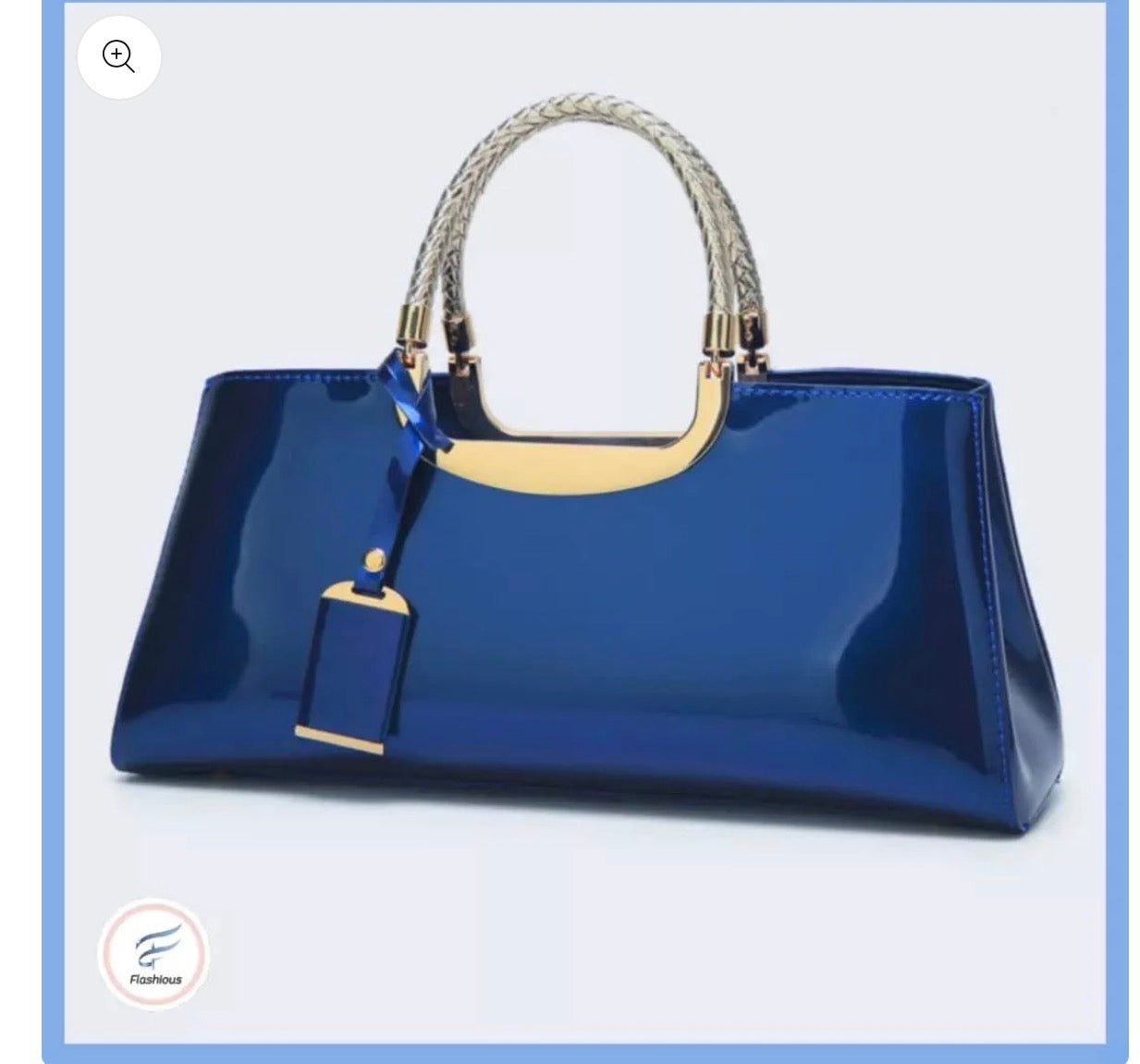 Complete Blue Look – Ready to Wear Dress with Matching Glossy Handbag
