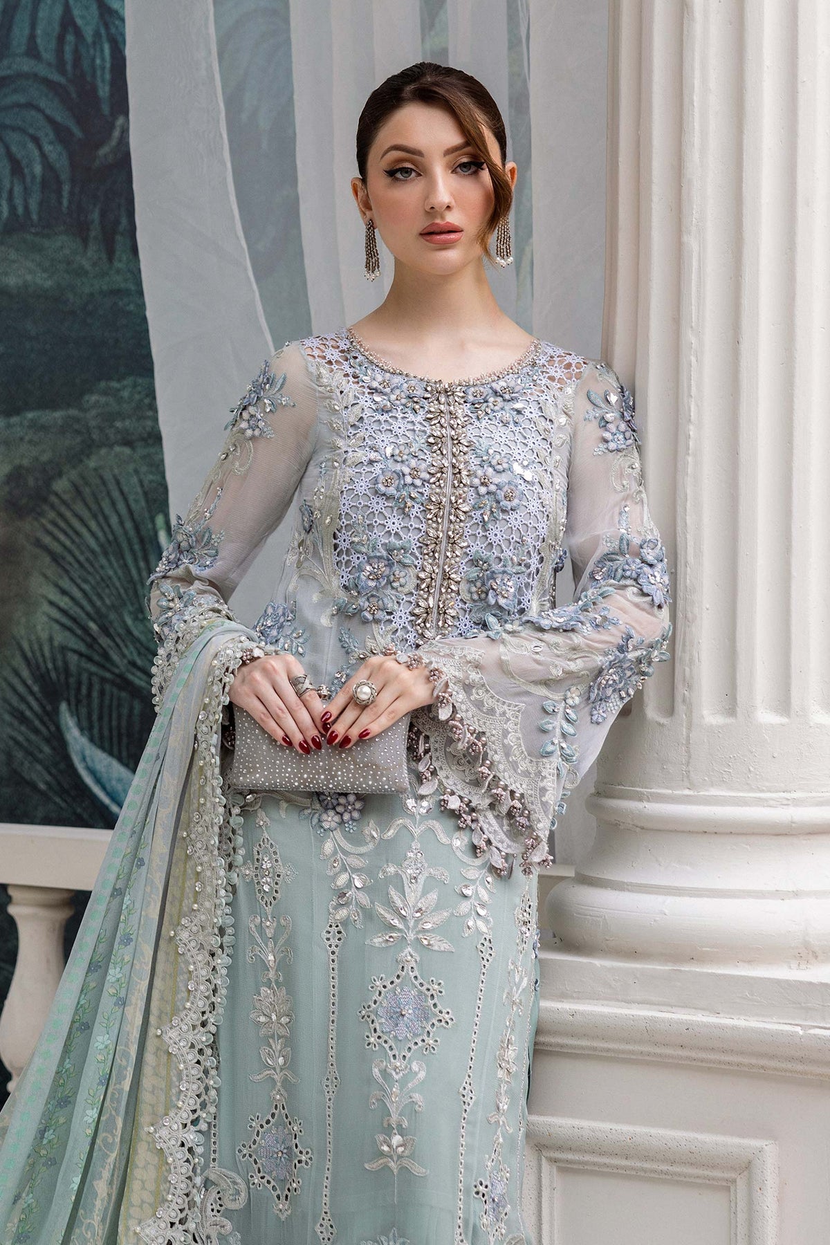 MARIA B INSPIRED POWDER BLUE FORMAL CHIFFON
