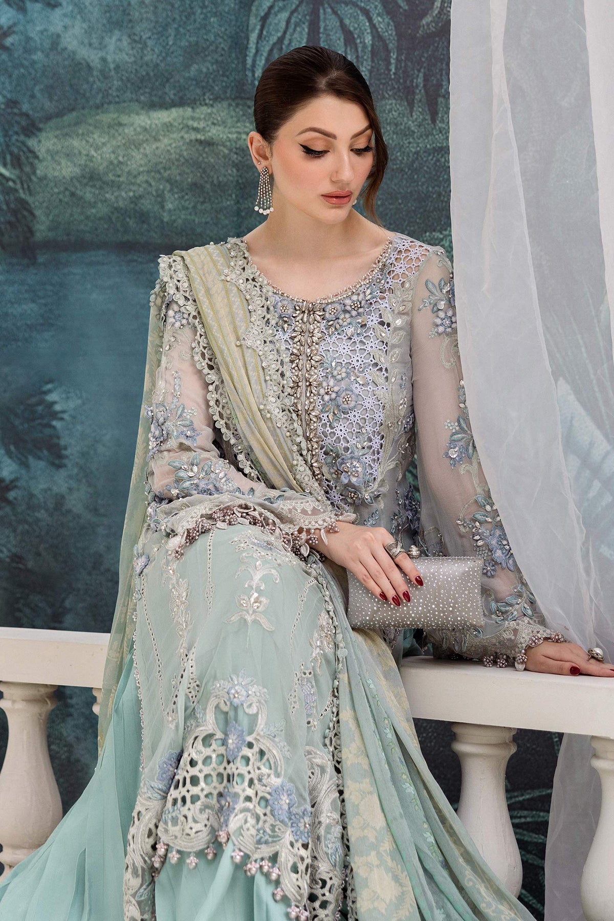 MARIA B INSPIRED POWDER BLUE FORMAL CHIFFON