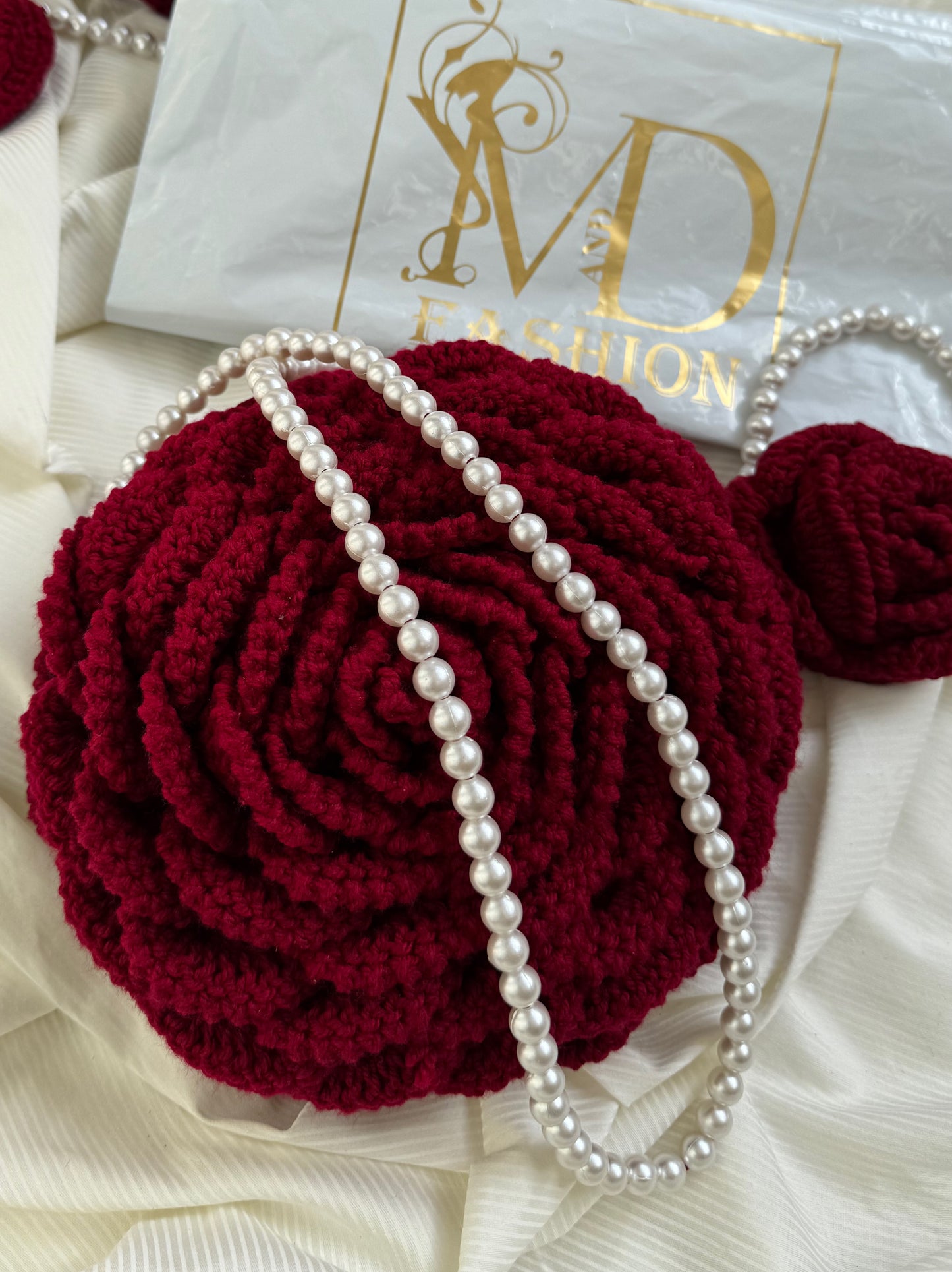 Crochet Handmade Rose Bag Set