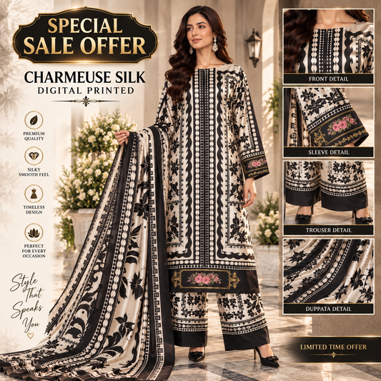 AYRA INSPIRED CHARMEUSE SILK DIGITAL PRINT 3PCS