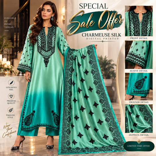 ZC INSPIRED CHARMEUSE SILK DIGITAL PRINT 3PCS