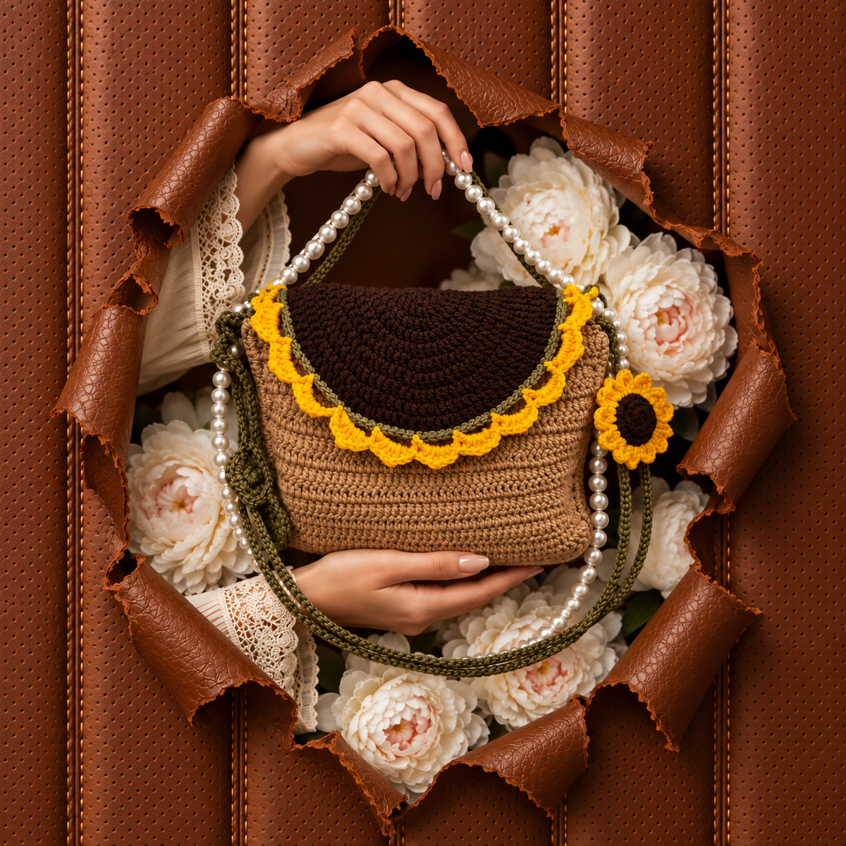 Sunny Crochet Statement Bag