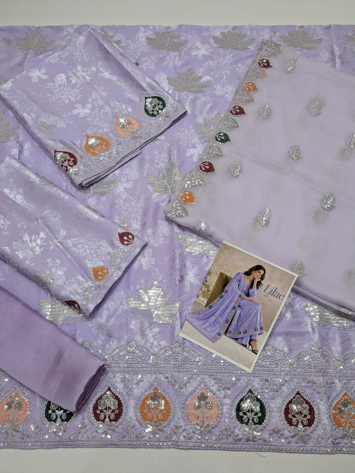 SLEEK Lilac Damask Silk Unstitched