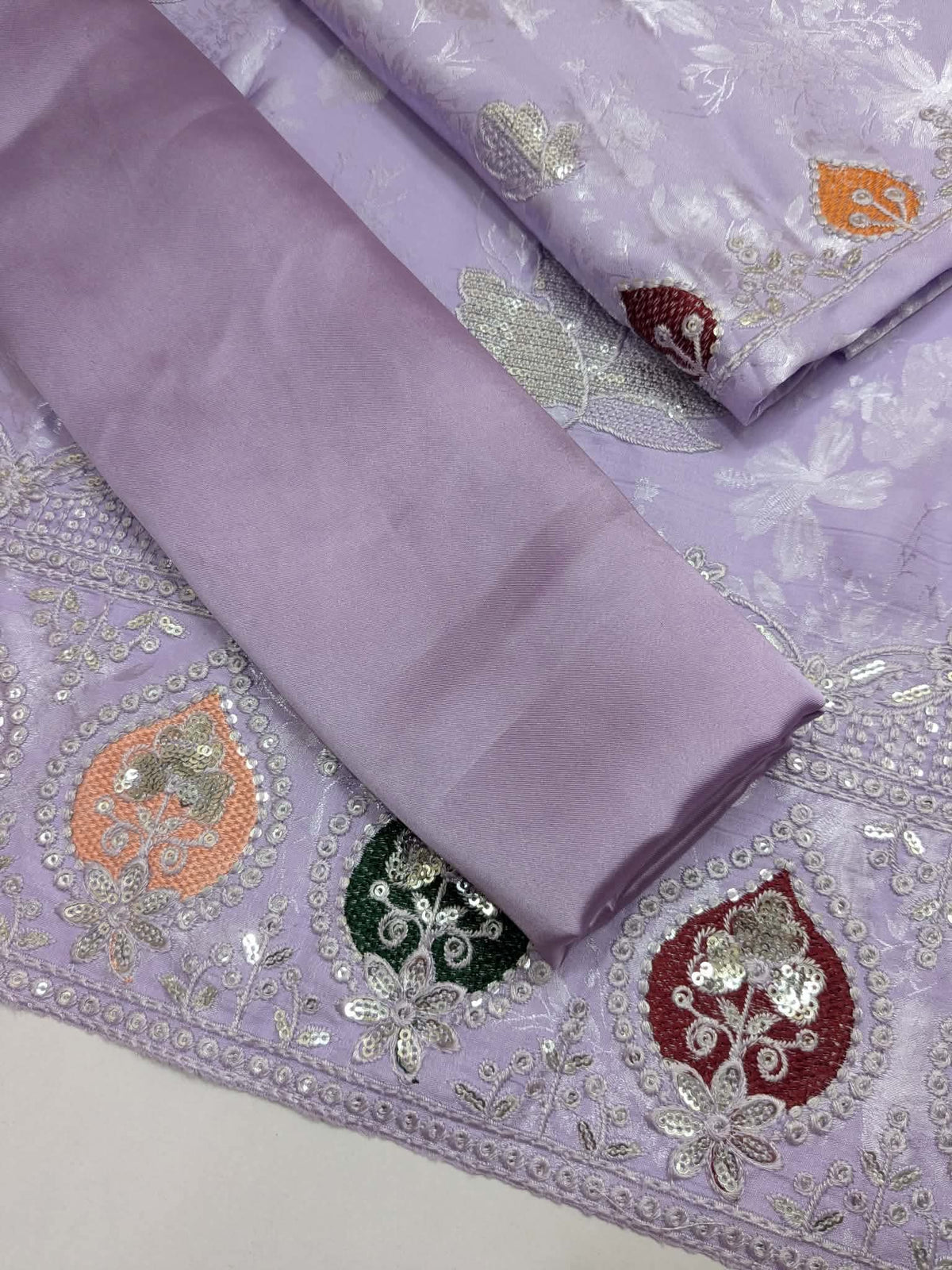 SLEEK Lilac Damask Silk Unstitched