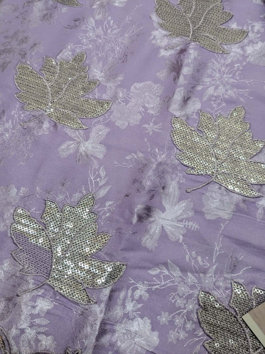 SLEEK Lilac Damask Silk Unstitched