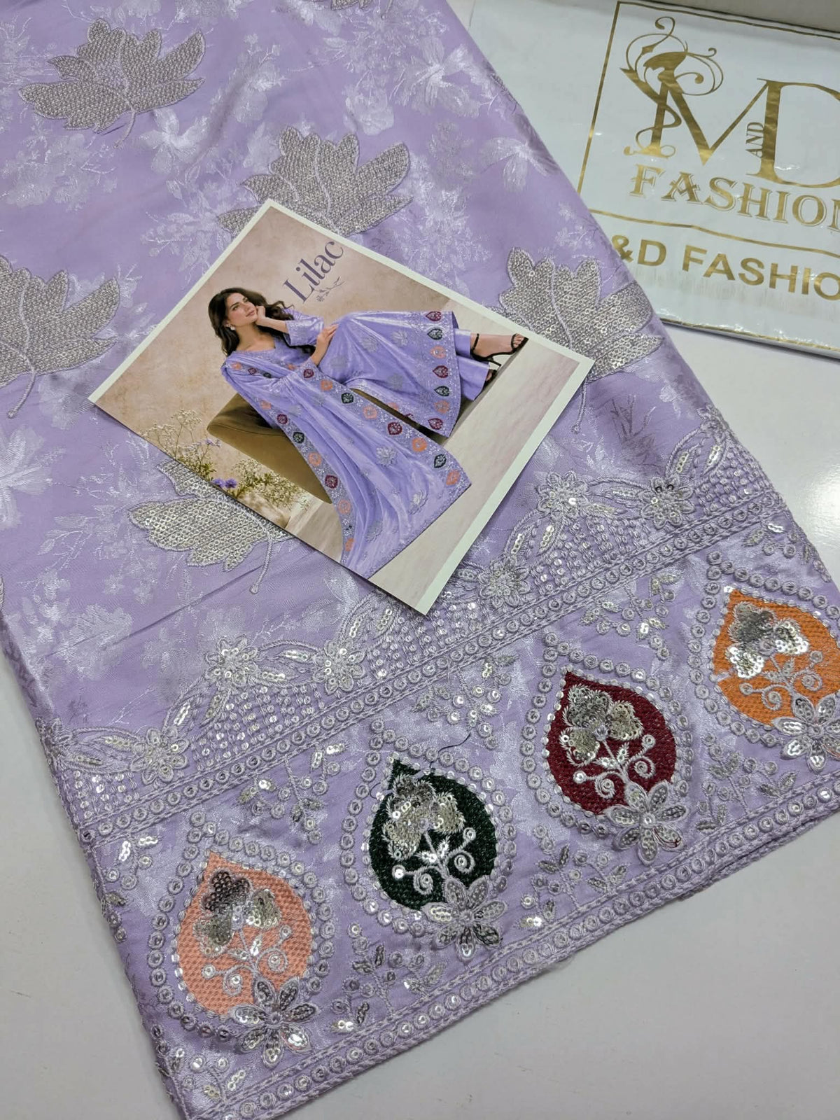 SLEEK Lilac Damask Silk Unstitched