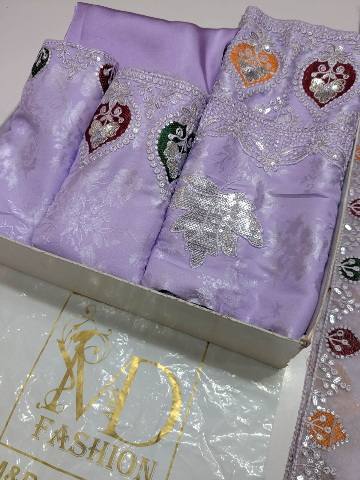 SLEEK Lilac Damask Silk Unstitched
