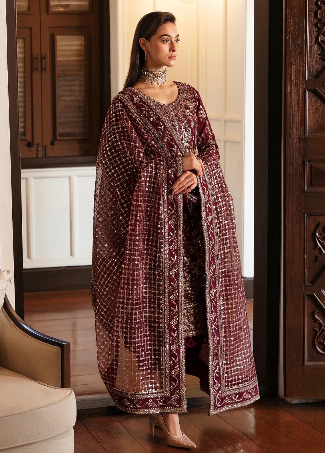 GULAAL INSPIRED VALENTINE CHIFFON EMBROIDERED