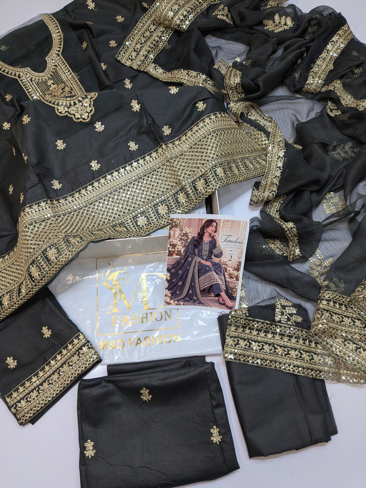 MAHIRA 02 CHARCOAL GREY LAWN COTTON
