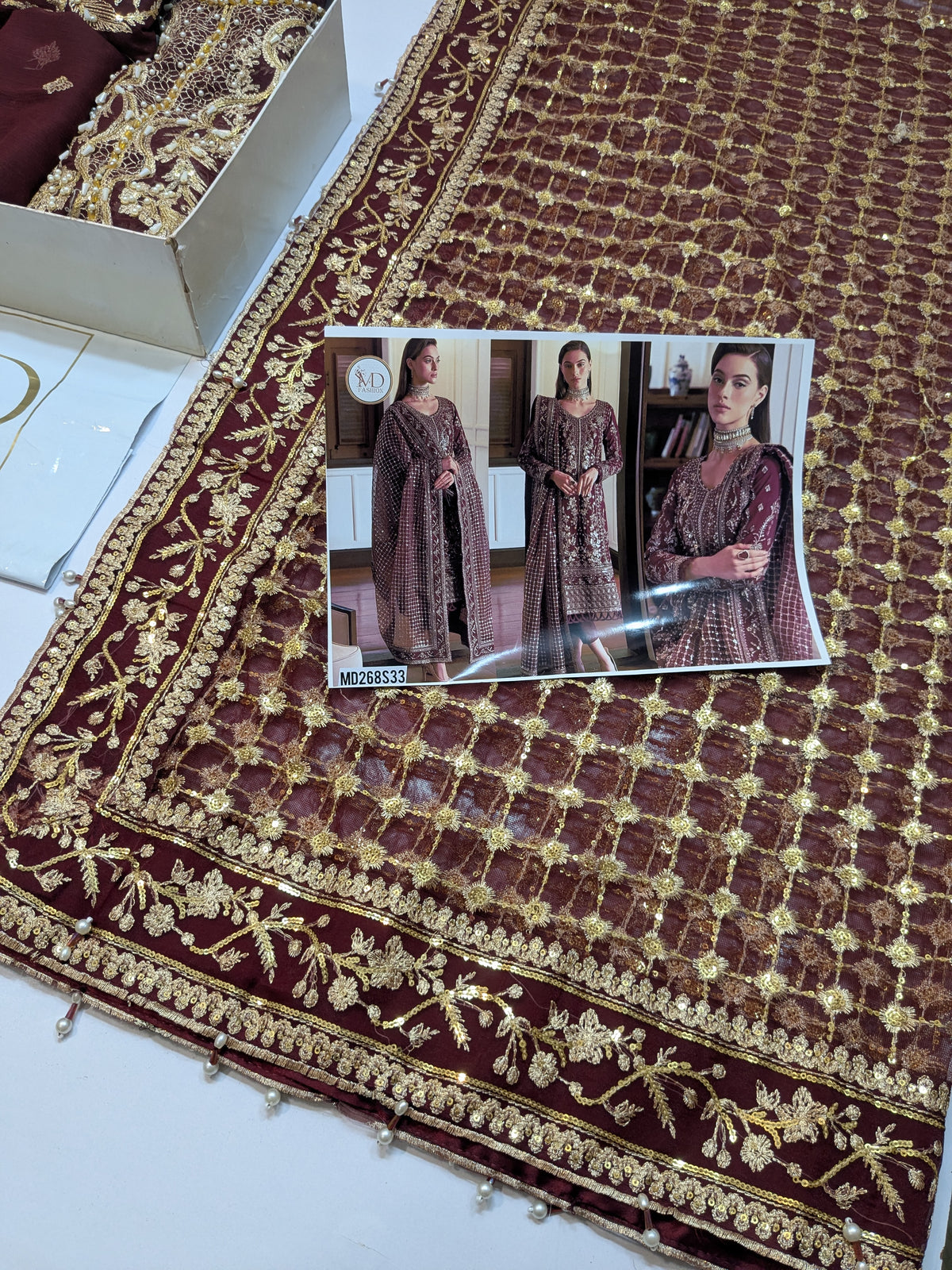 GULAAL INSPIRED VALENTINE CHIFFON EMBROIDERED
