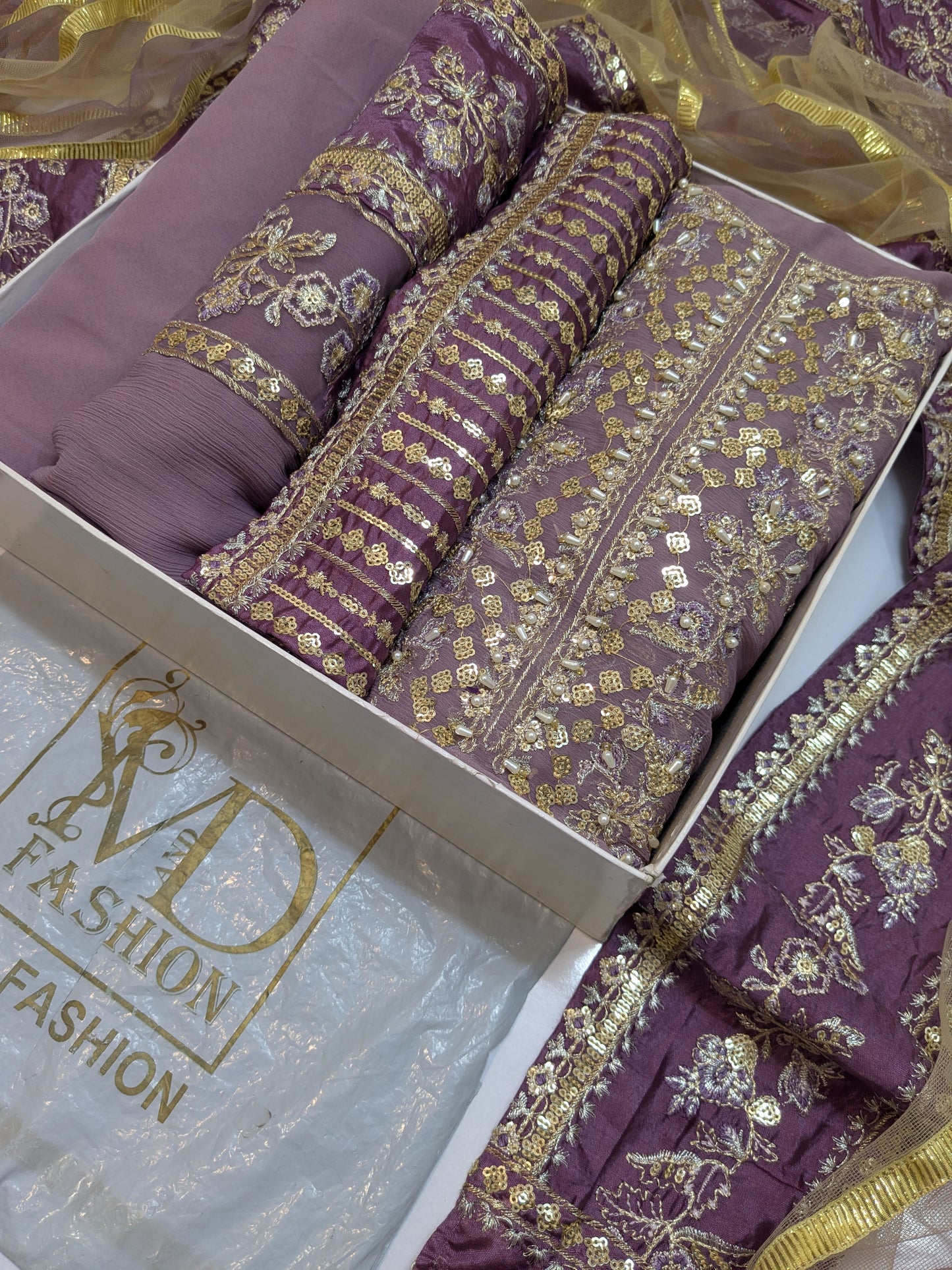 CHARISMA INSPIRED LAVENDER CHIFFON DASTAN E JASHAN