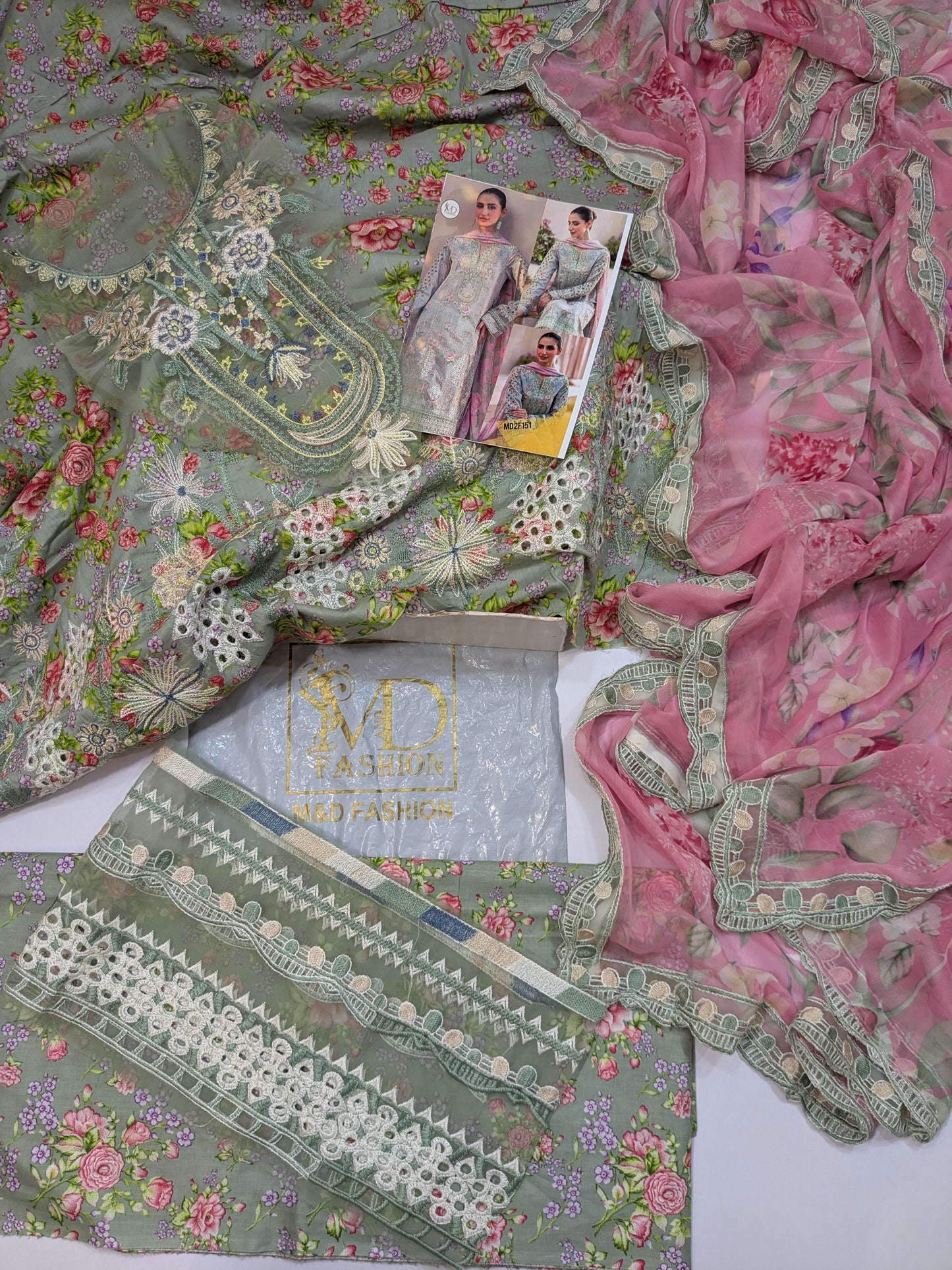 IZNIK LAWN EMBROIDERED WITH READY DUPPATA