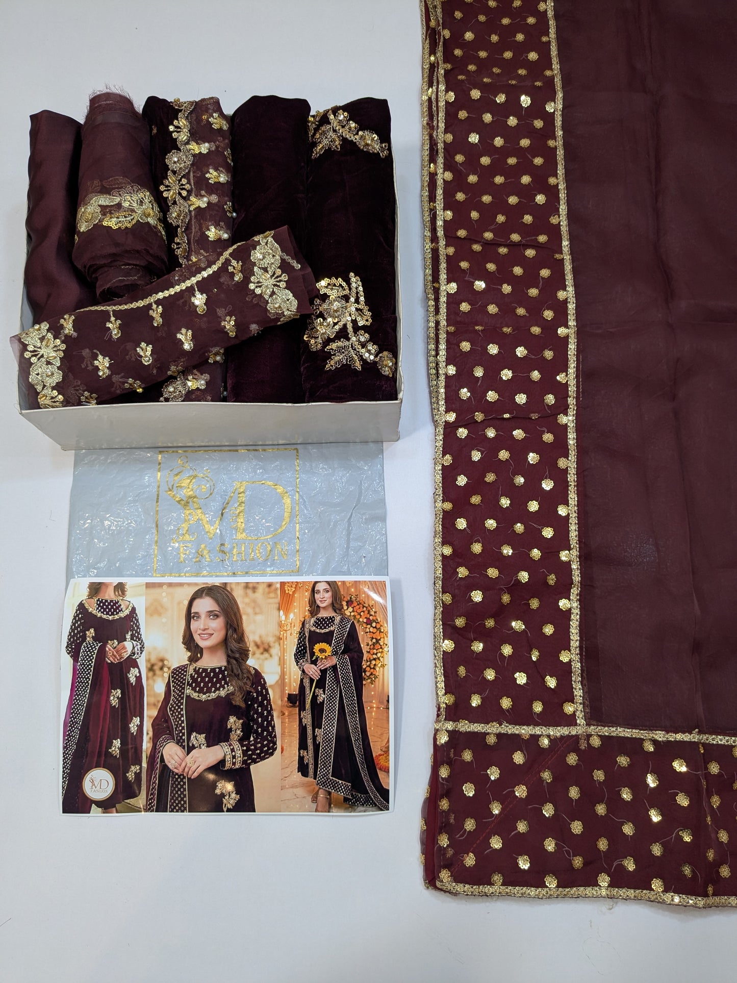 AFROZEH HIGH VERSION BURGUNDY VELVET