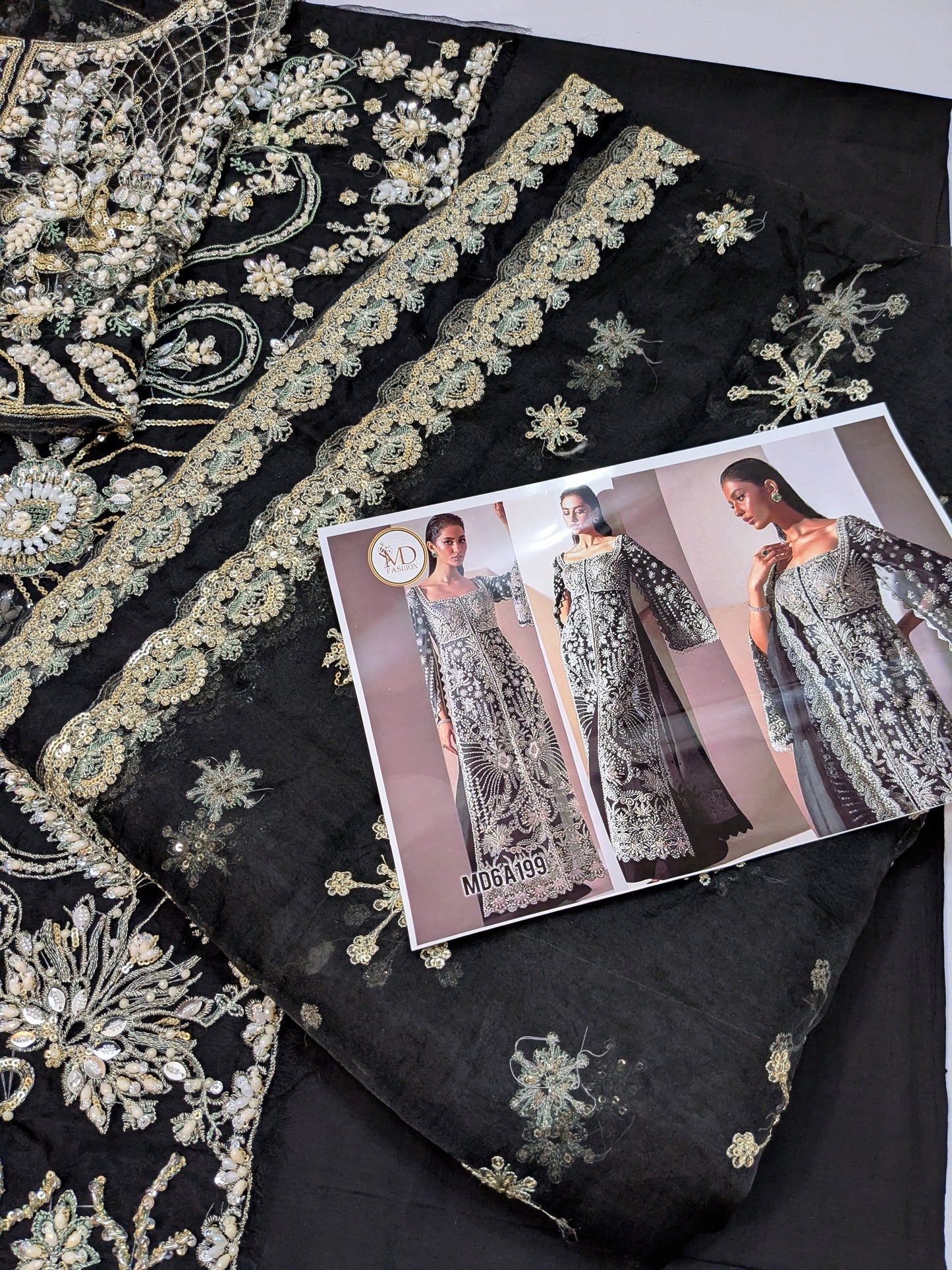 SORAYA LUXE BLACK FULL HAND EMBELLISHED PARTY WEAR