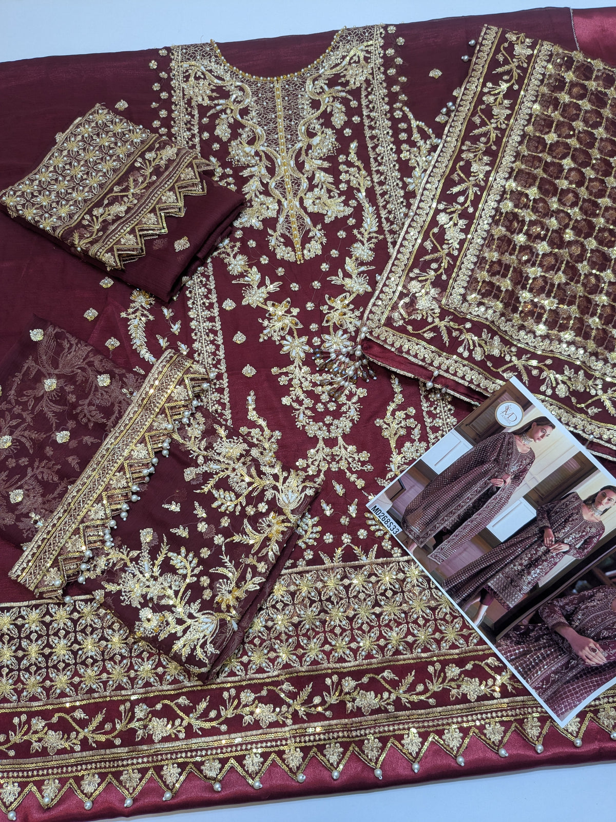 GULAAL INSPIRED VALENTINE CHIFFON EMBROIDERED
