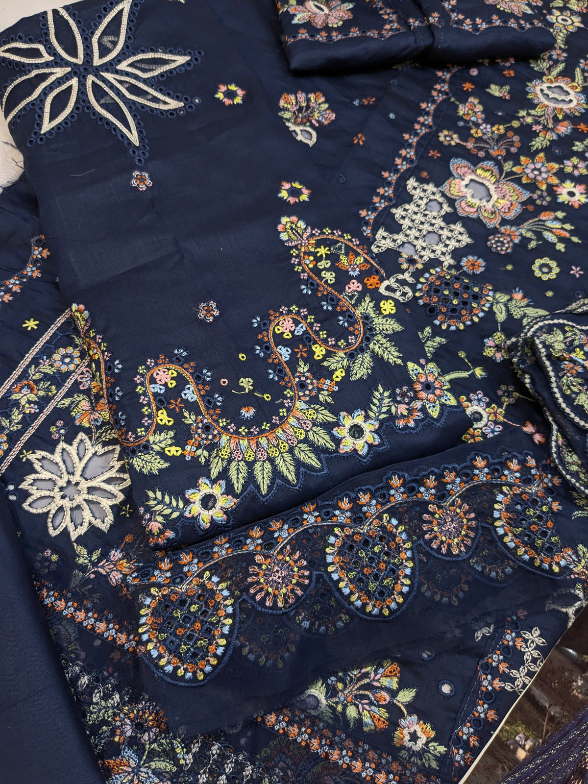 HUSSAIN REHAR LUXURIOUS EMBROIDERED BLUE
