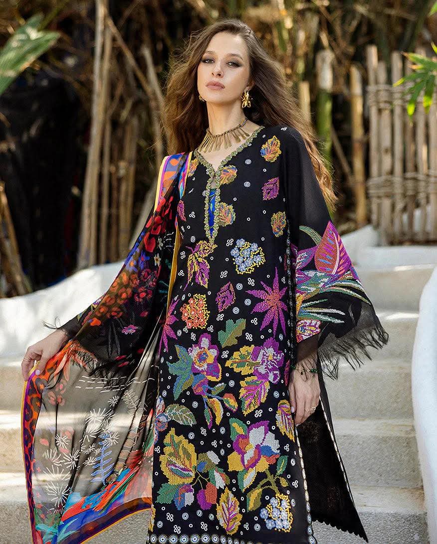 MUSHQ ESMEL AMARIN BLACK MULTI LUXURIOUS LAWN