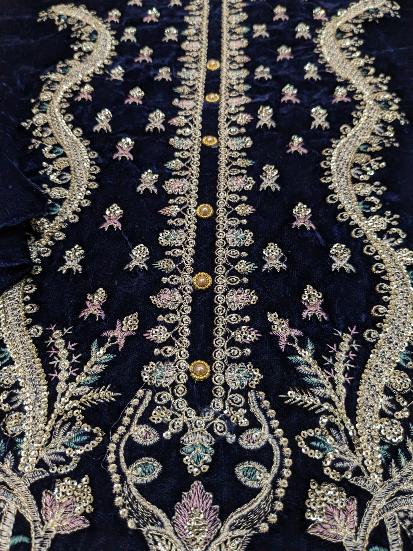 AFROZEH DIVANI MAYA BLUE LUXURIOUS VELVET