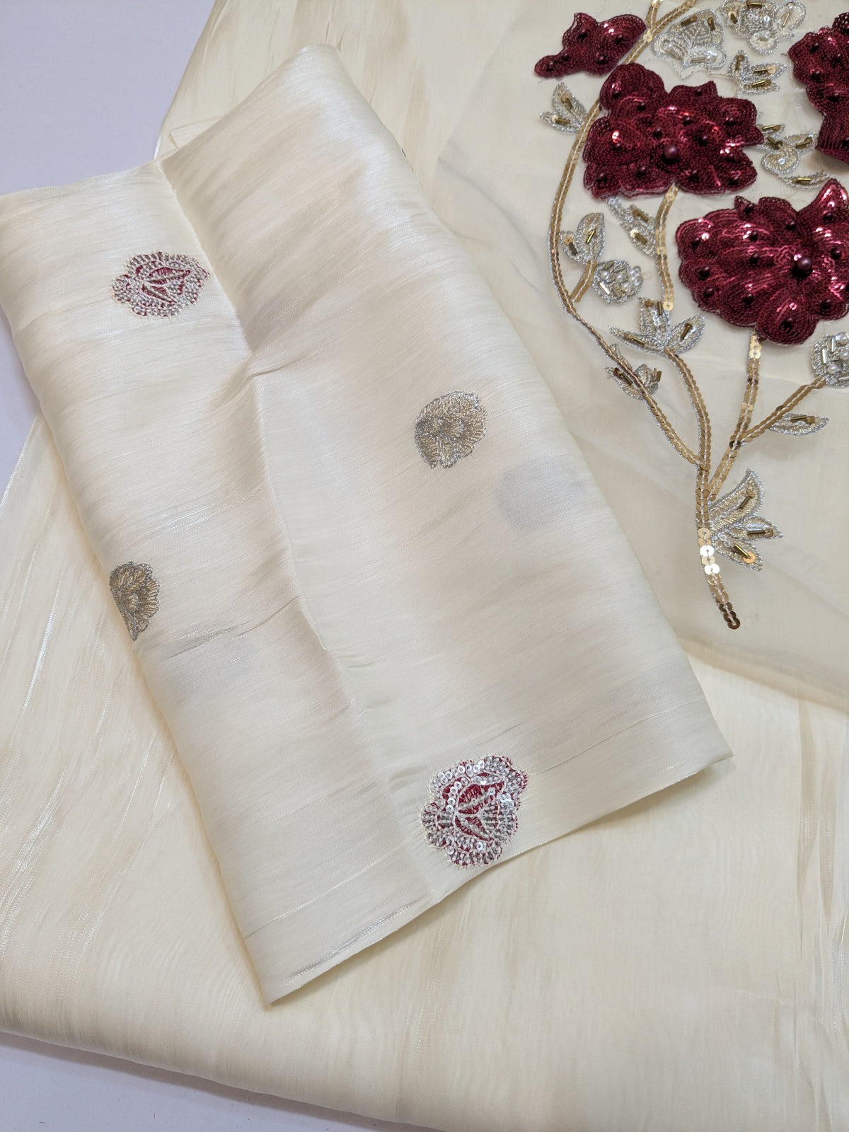 RABIA ZAHUR LAVA SILK WHITE