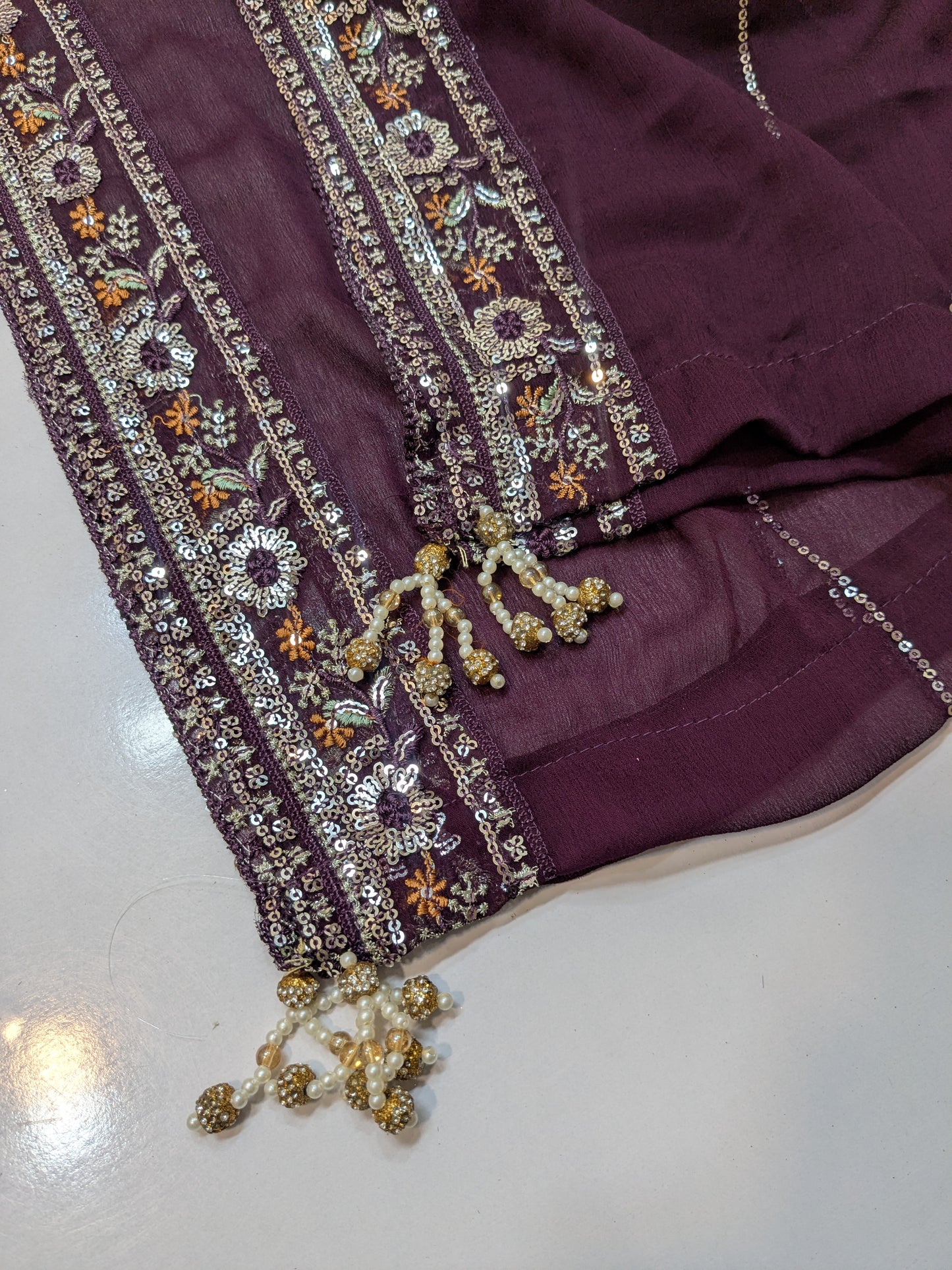 GULAAL INSPIRED CHIFFON HAND EMBELLISHED DRESS