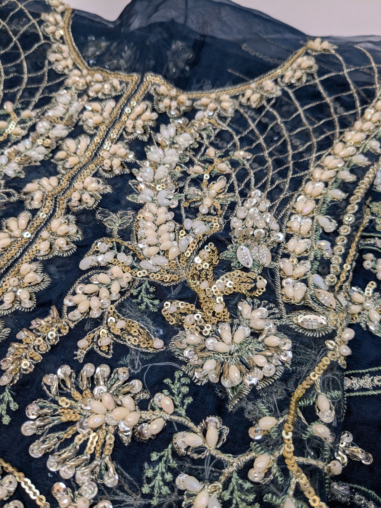 SORAYA LUXE ZINC FULL HAND EMBELLISHED PARTY WEAR