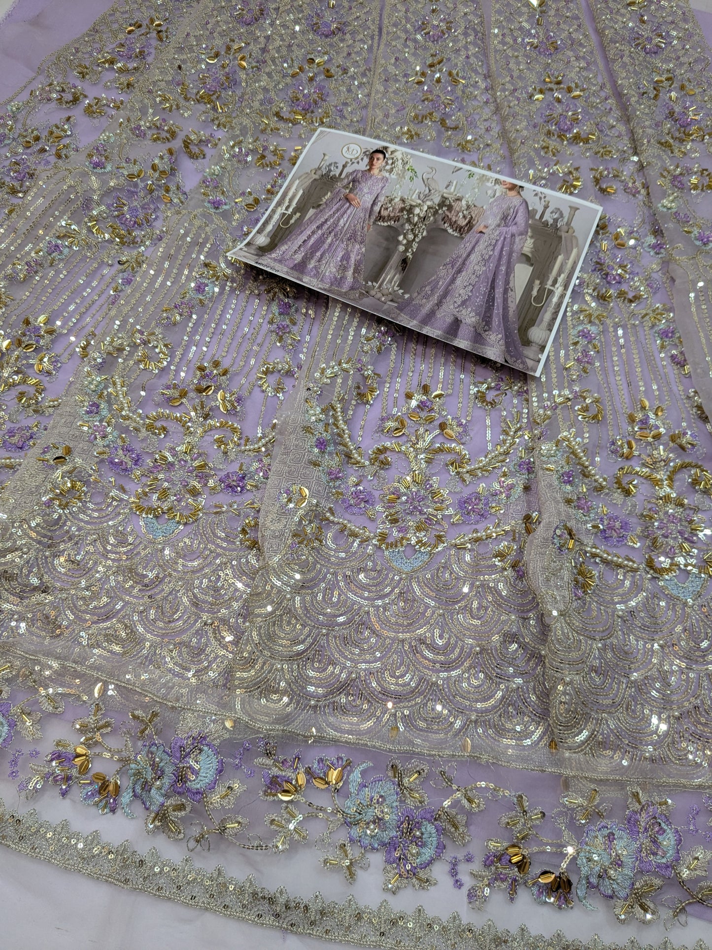 ELAF LAVENDER FULL EMBELLISHED MAXI LAHENGA