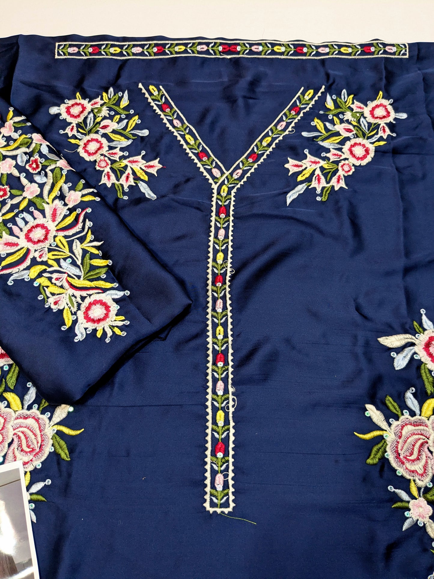 AINA ASIF BLUE INSPIRED SILK 3 PIECE DRESS