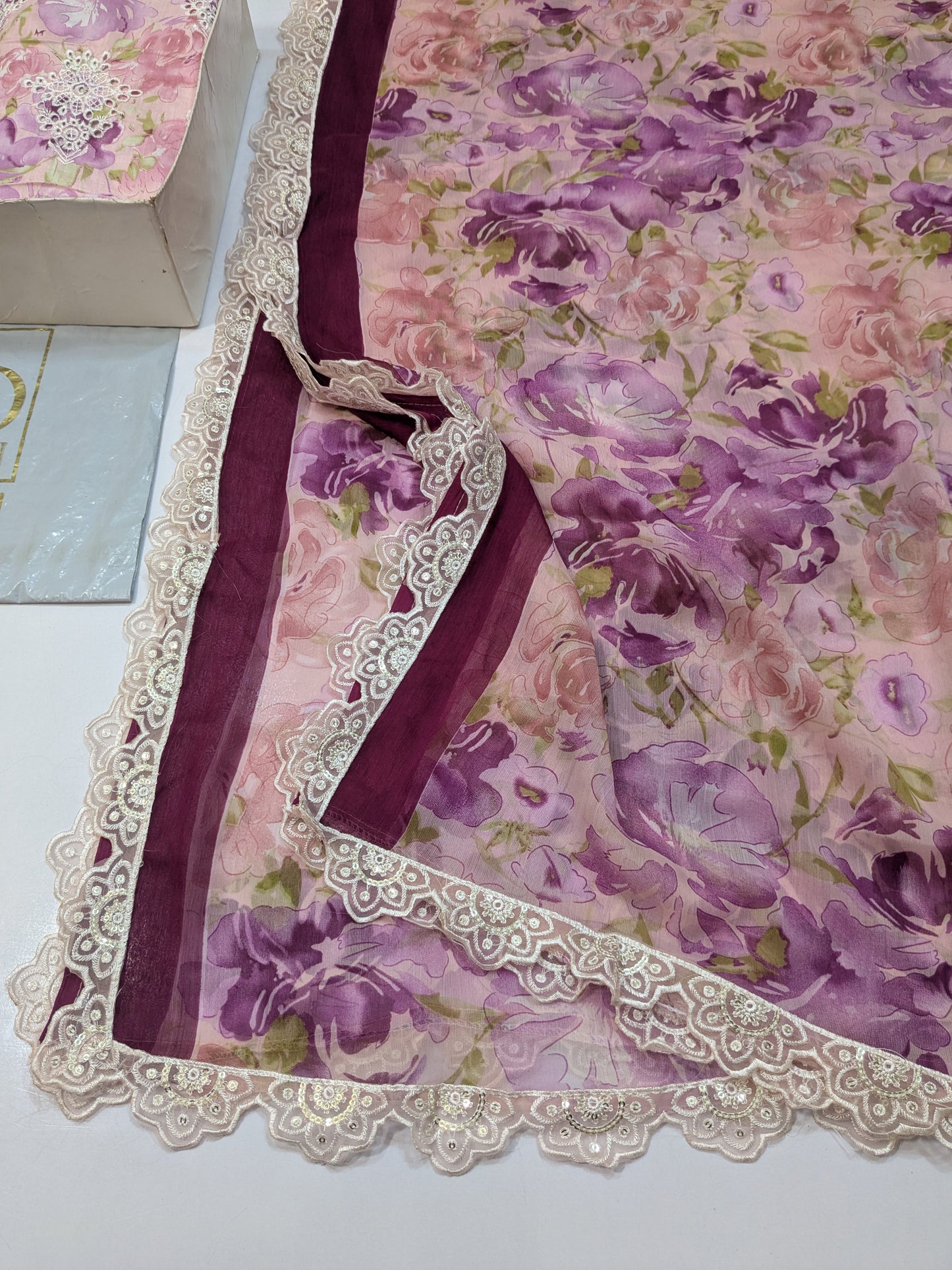 MOTIF CHIKENKARI WITH SOFT PRINTED LAWN 3ps