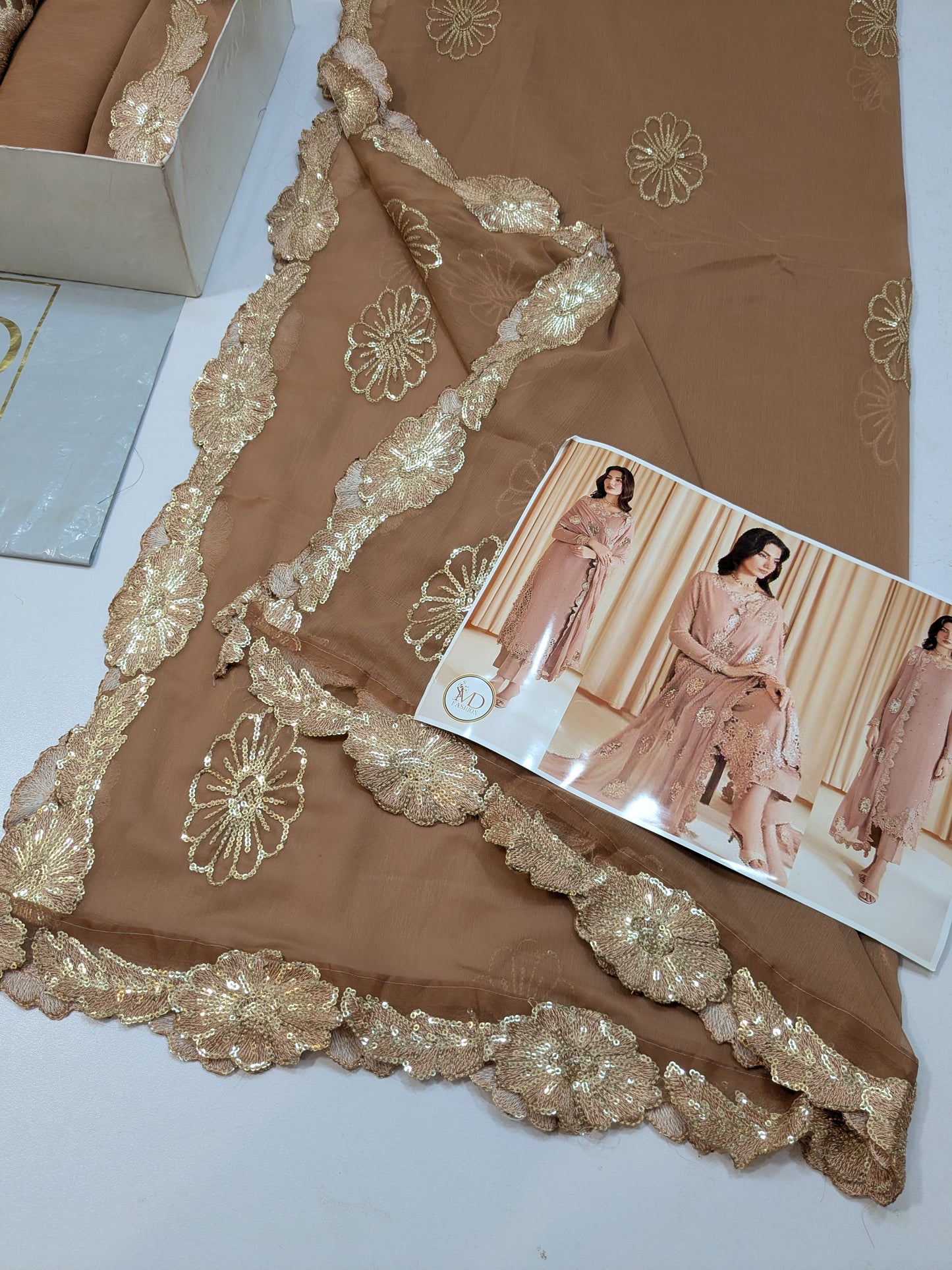 Iznik Chiffon cutwork embroidered dress