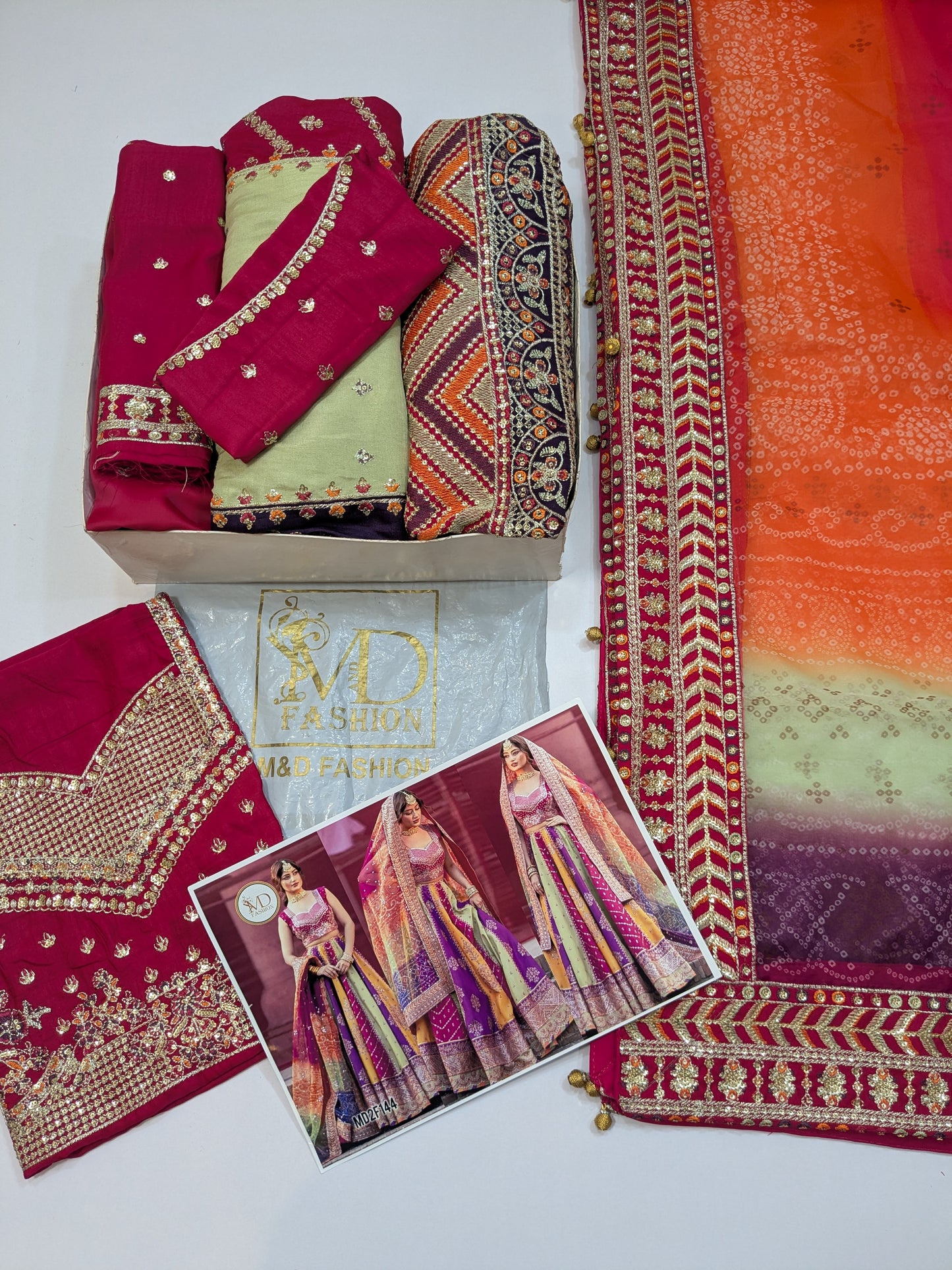 BIN ILYAS SAJJAL MULTI EMBROIDERED MAXI LAHENGA