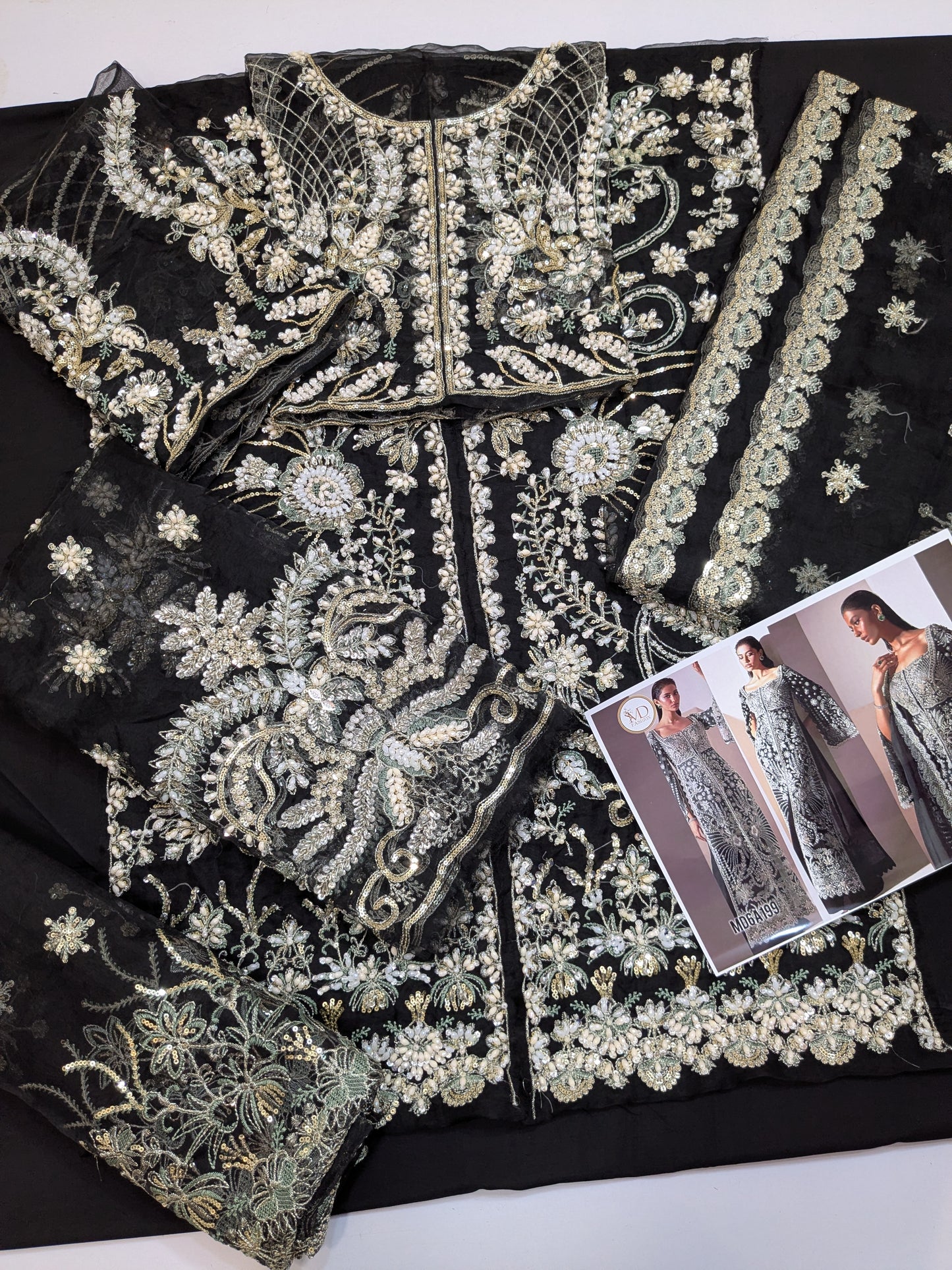 SORAYA LUXE BLACK FULL HAND EMBELLISHED PARTY WEAR