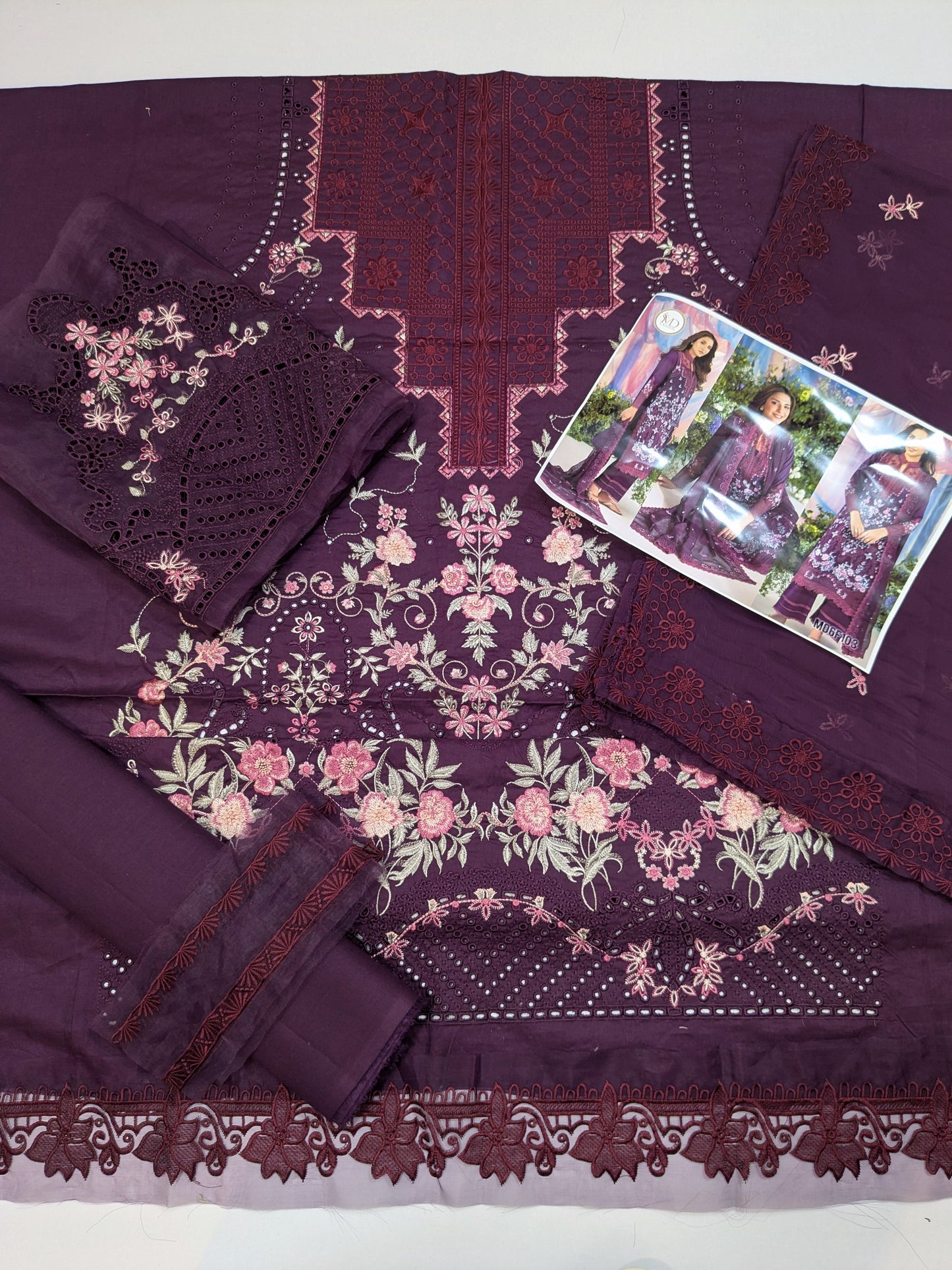 SOBIA NAZIR BURGUNDY PLUM RAMSHA LUXURIOUS LAWN