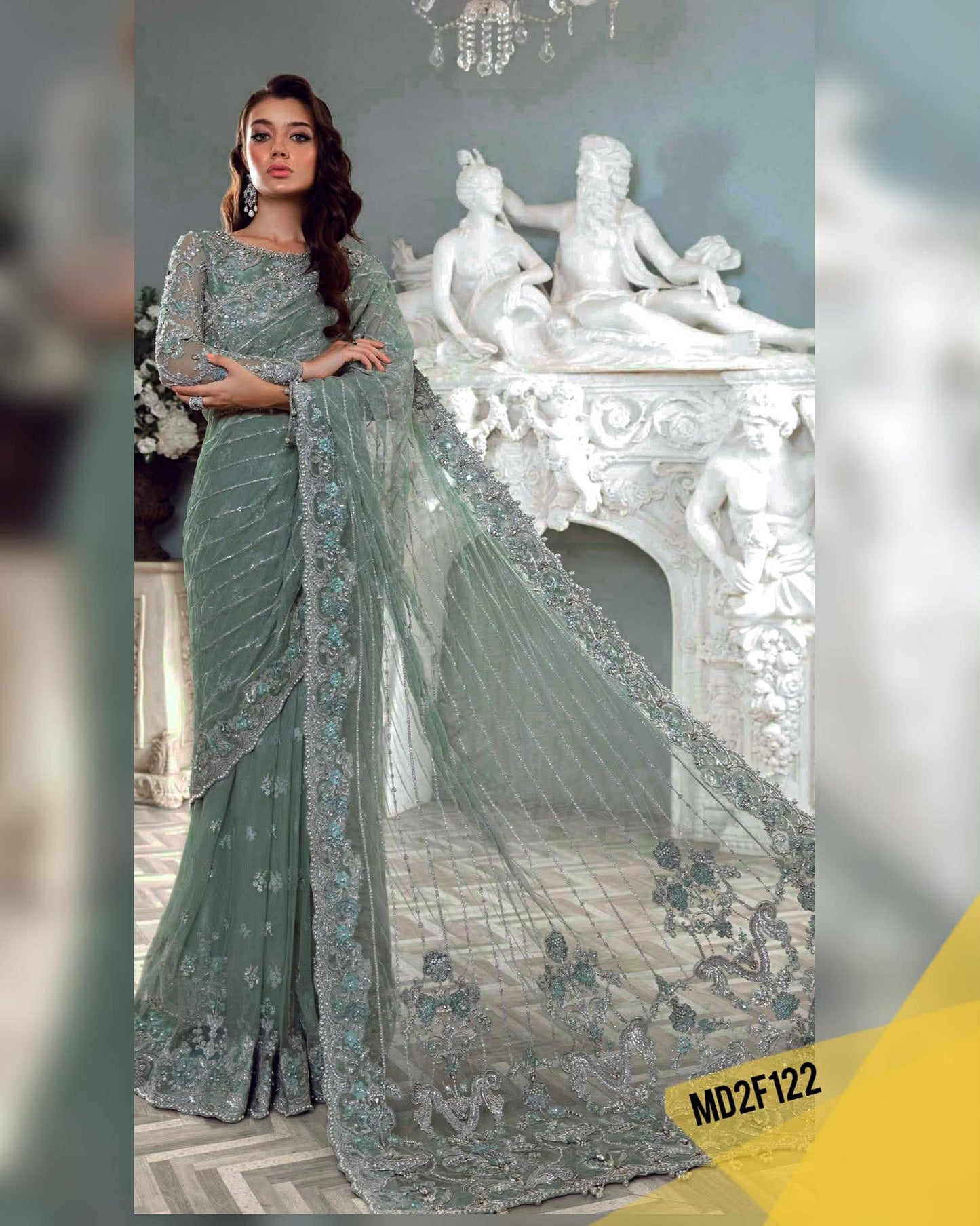 MARIA B HELENE NET EMBROIDERED SAREE