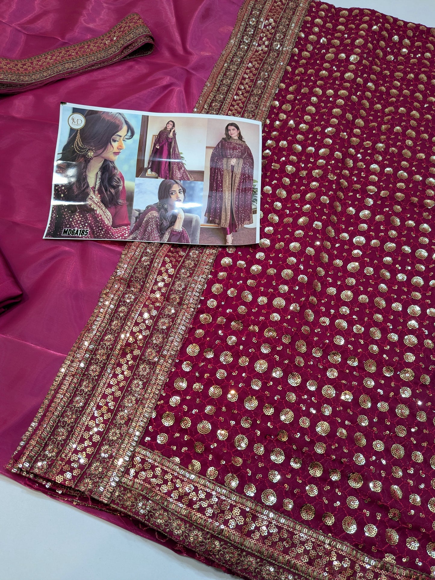 SAJAL VIRAL SILK DRESS WITH HEAVY DUPPATA