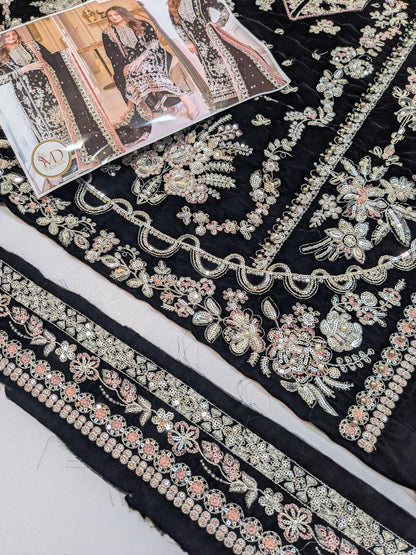 Aneela Sumbul Black Velvet Luxurious Look