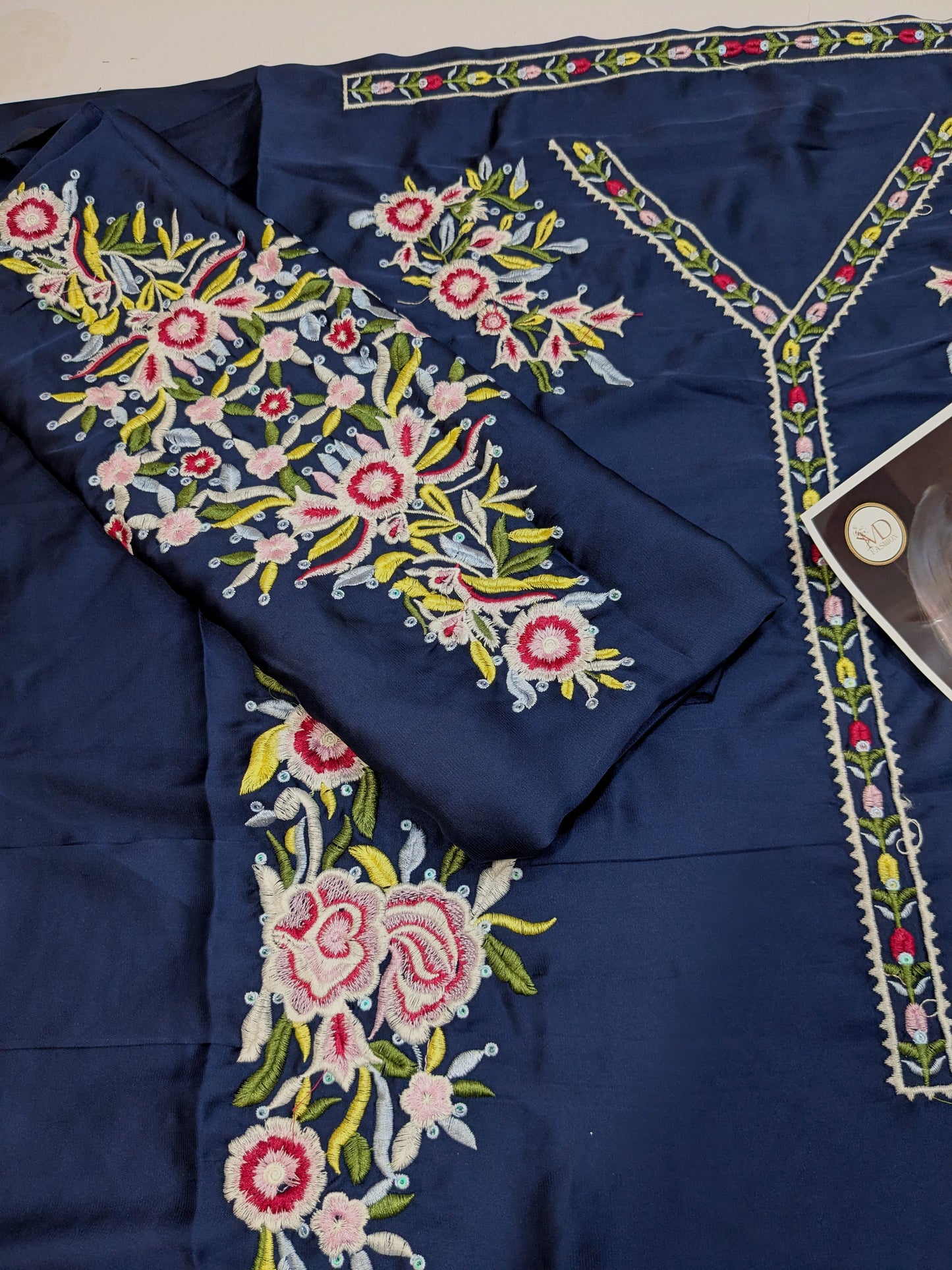 AINA ASIF BLUE INSPIRED SILK 3 PIECE DRESS