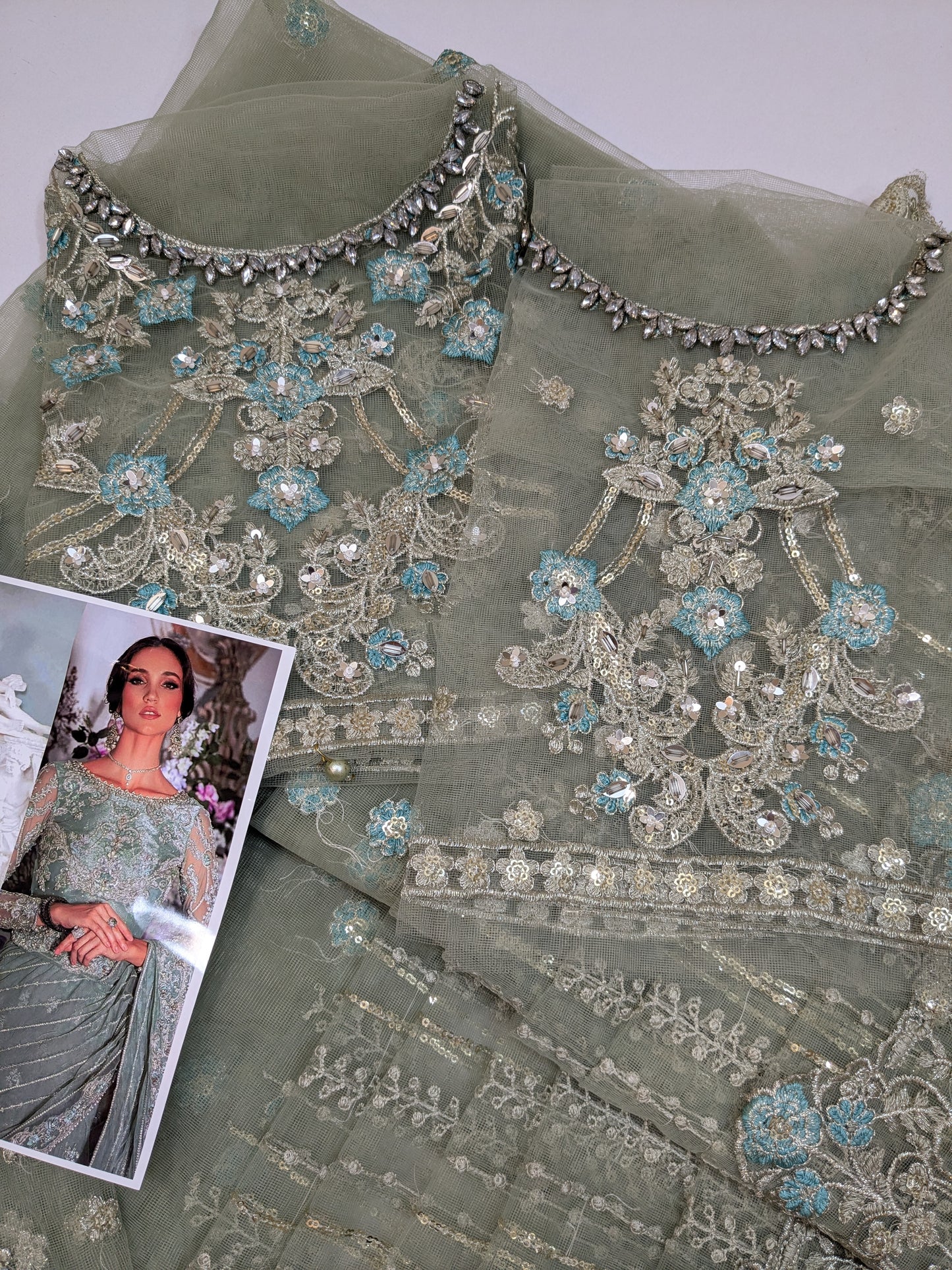 MARIA B HELENE NET EMBROIDERED SAREE