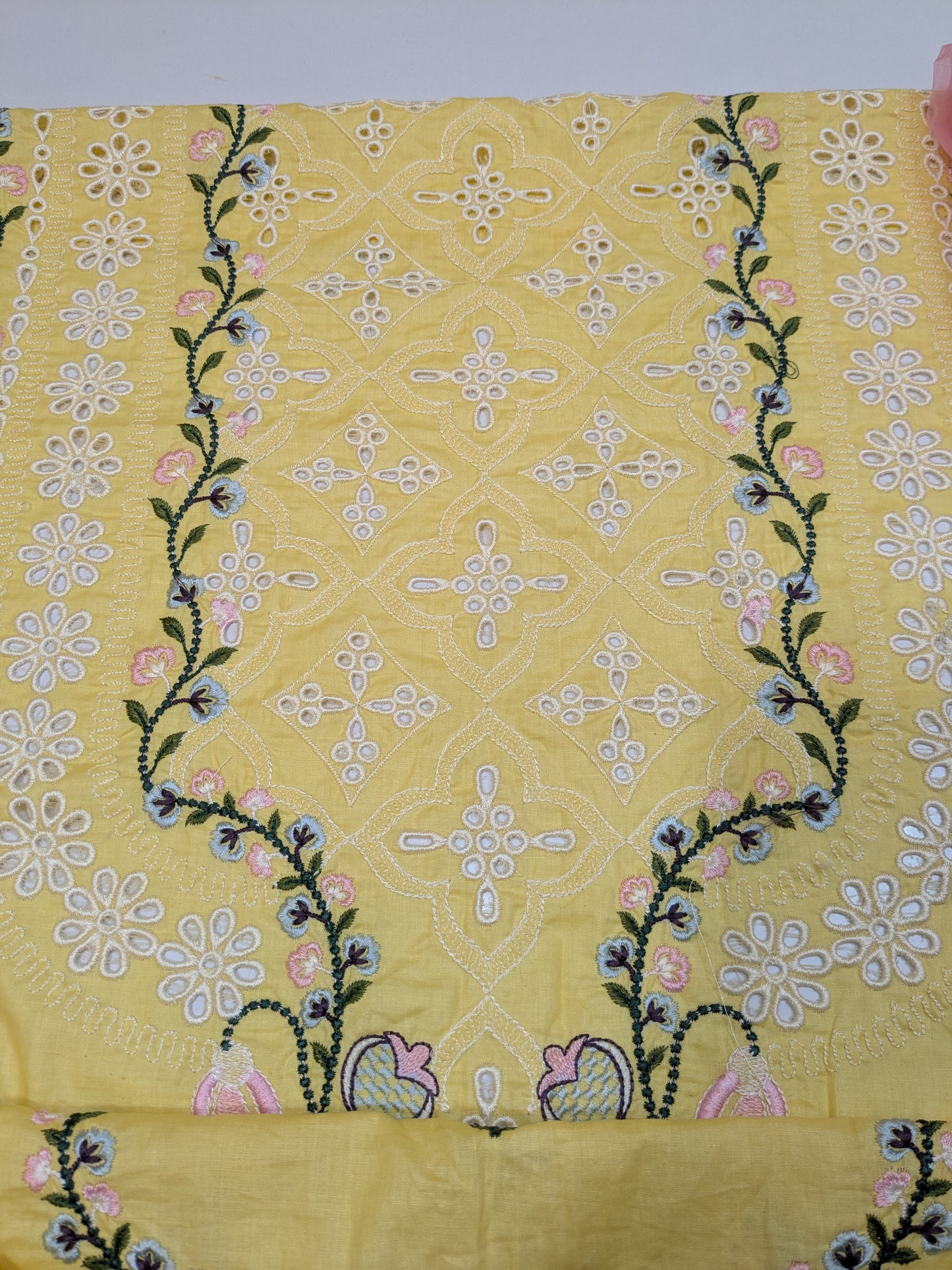 ANEELA LEMON PINK LUXURIOUS LAWN CHIKENKARI