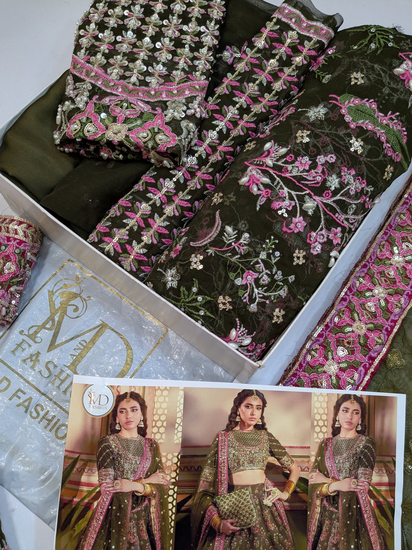 NEELO ZAITUN BEGUM PREMIUM EMBROIDERED MAXI LAHENGA