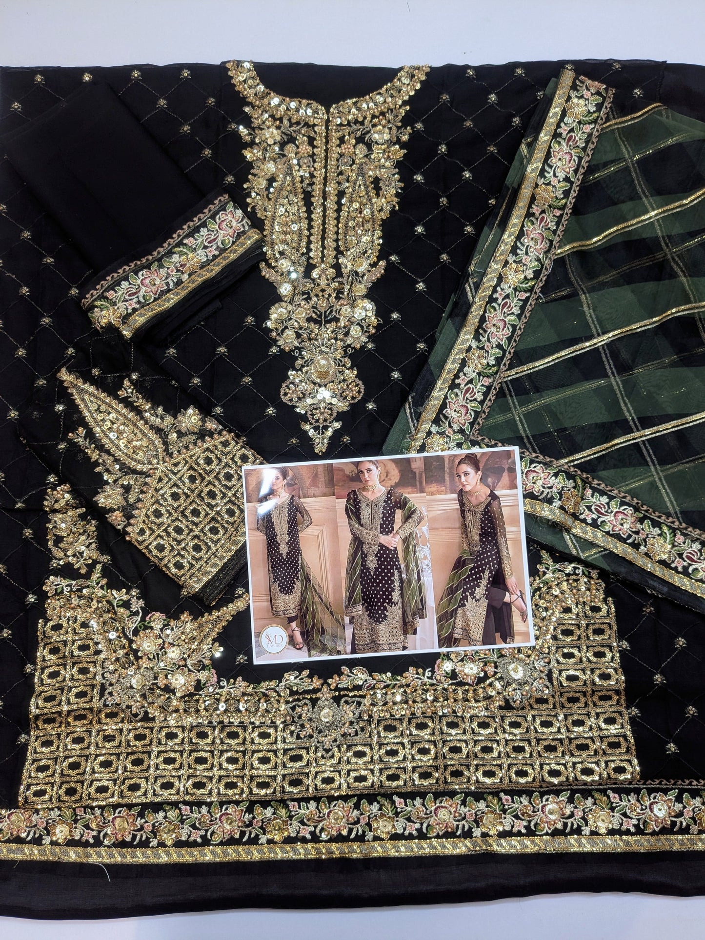 Charisma Maya Ali chiffon embroidered dress