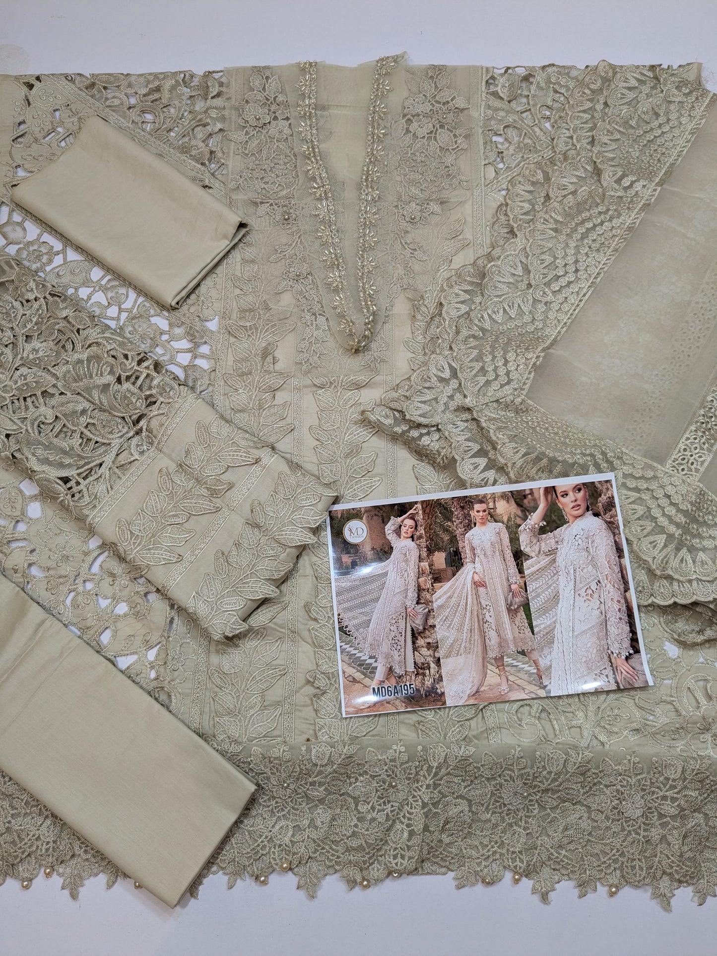 MARIA B 3D SKIN FAWN LUXURIOUS LAWN