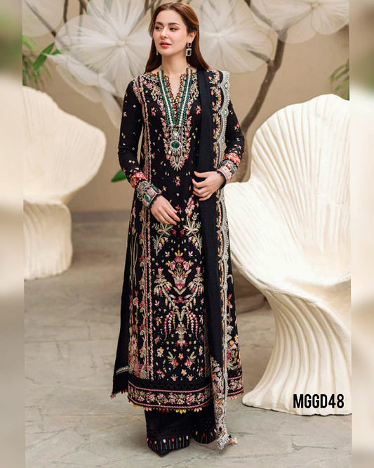 QALAMKAR HANNAH SAHIL LUXURY LAWN EMBROIDERED 3 PIECE DRESS
