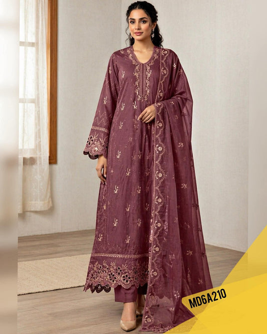 KUAWB COLLECTION DUSTY DARK MAUVE LAWN COTTON