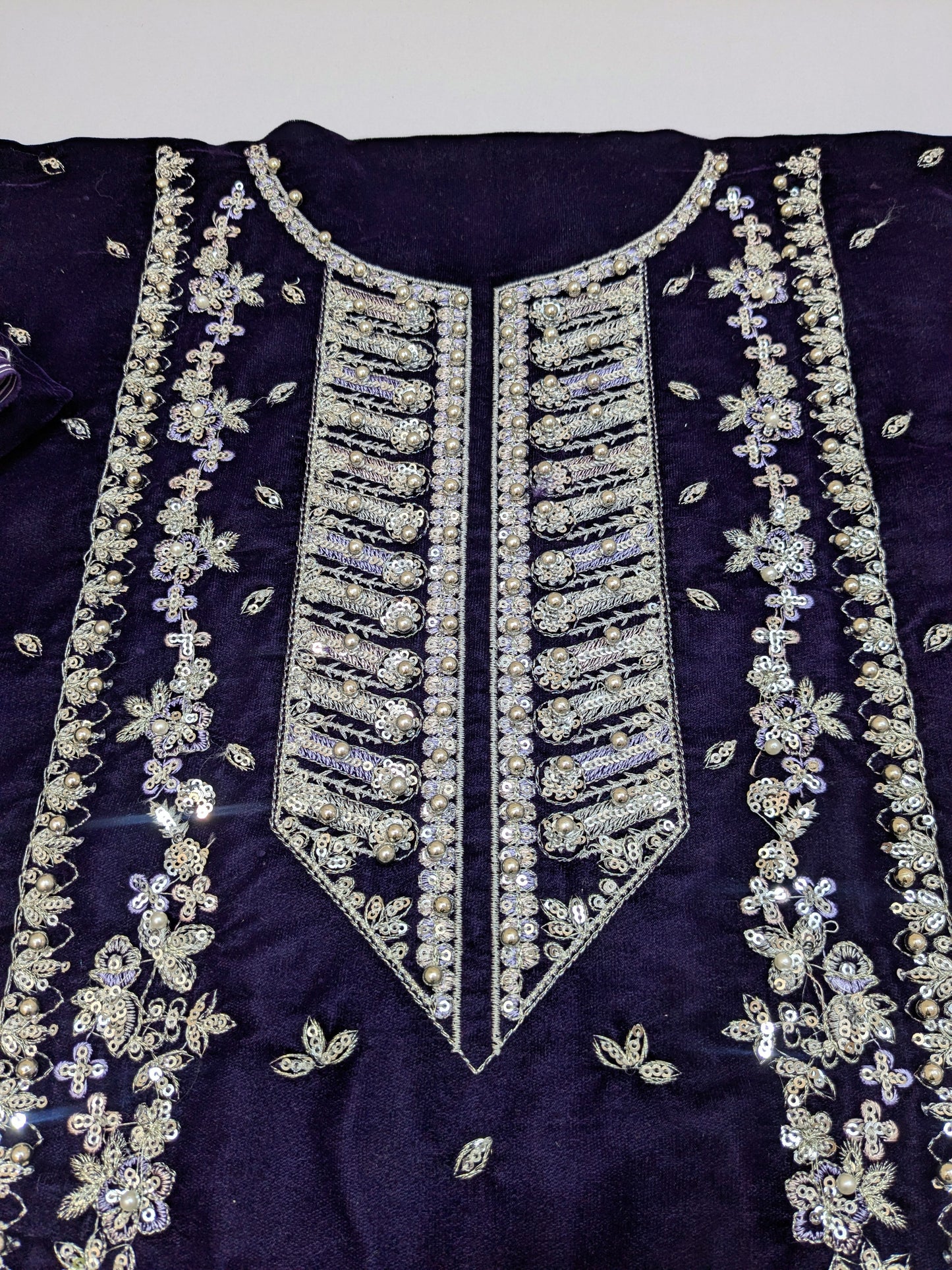 ANEELA SUMBUL PURPLE VELVET 3PC UNSTICH