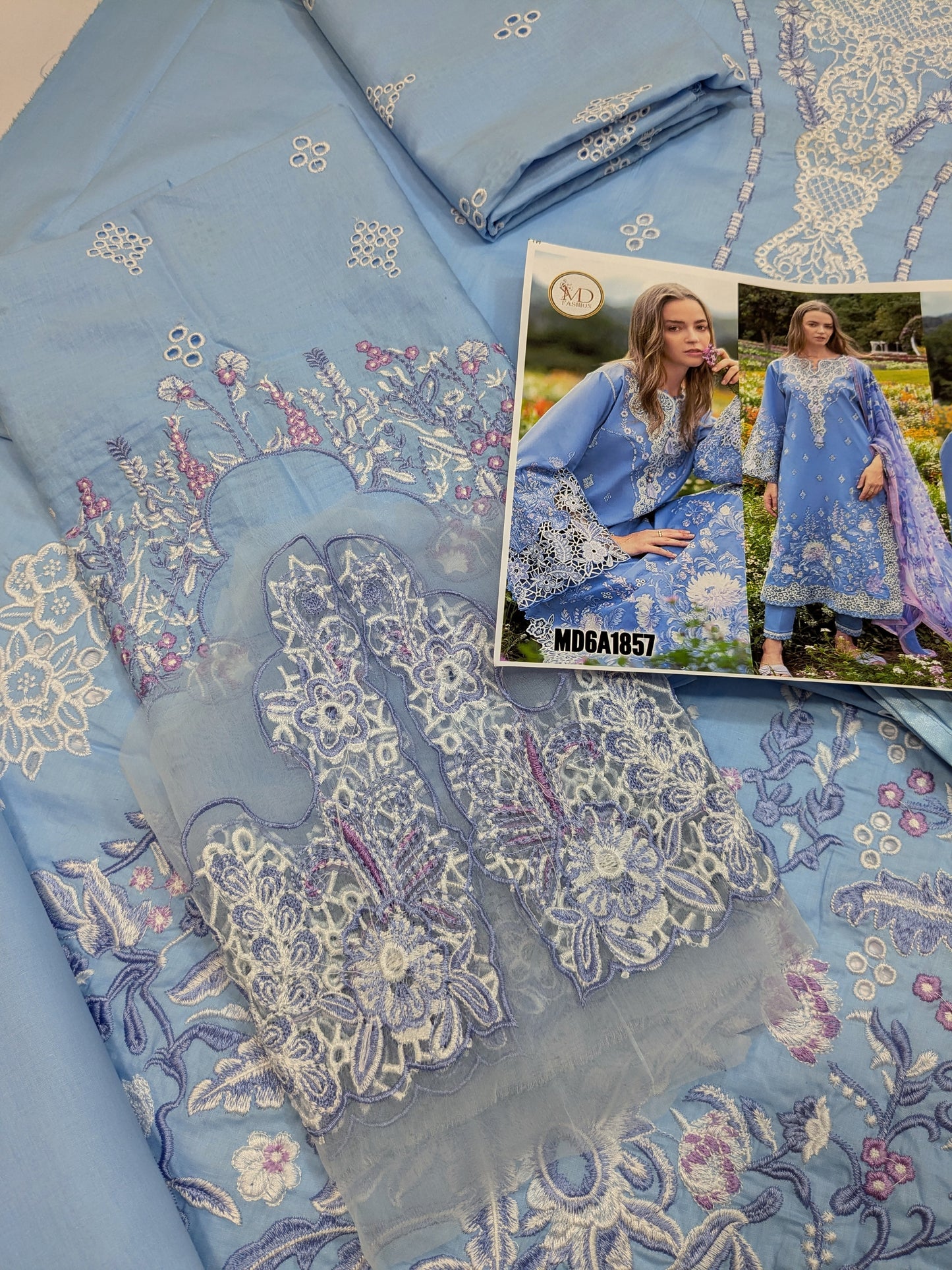 MUSHQ PERIWINKLE LUXURIOUS EMBROIDERED LAWN