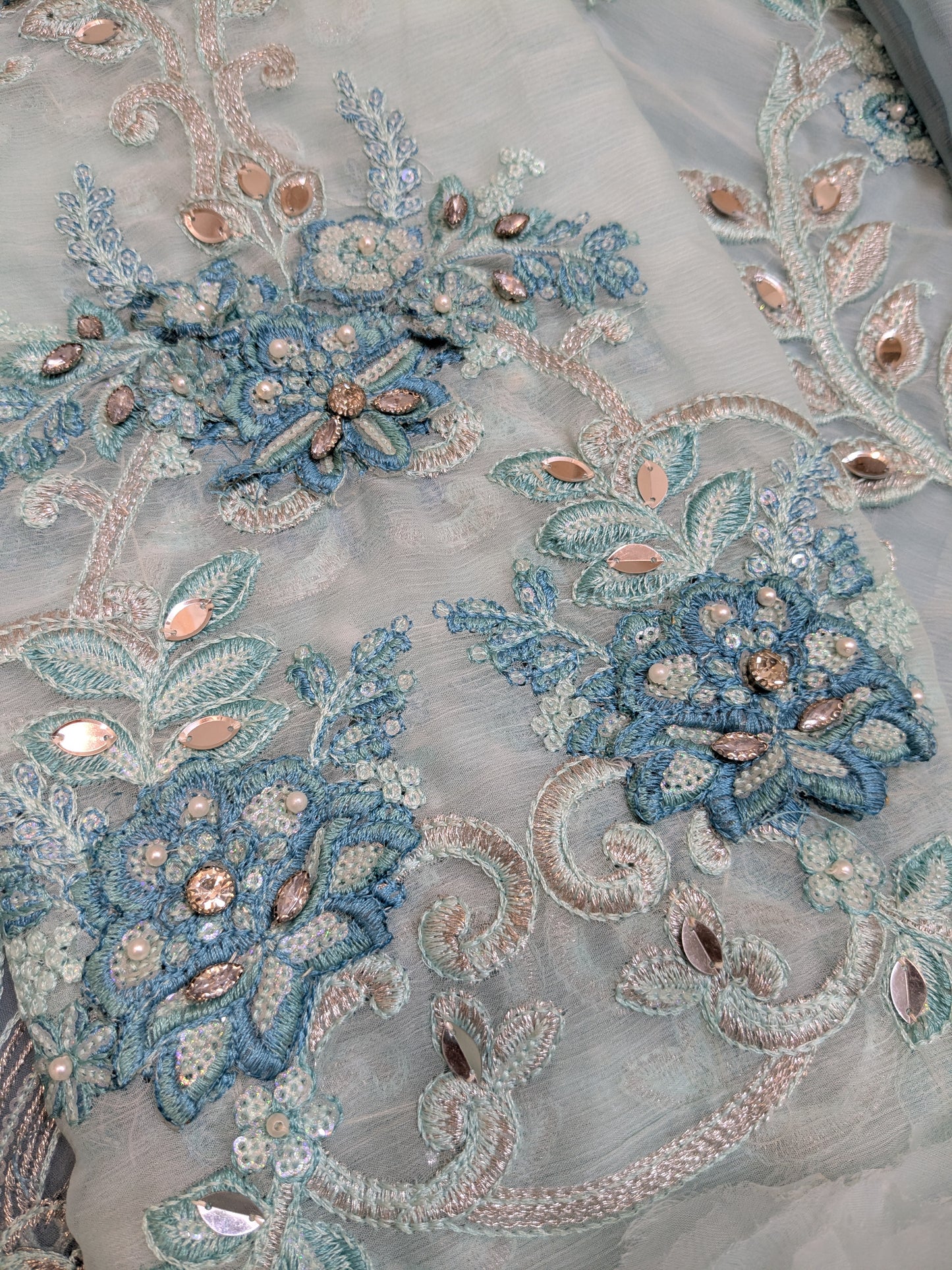 Maria B INSPIRED Sky Blue Formal CHIFFON